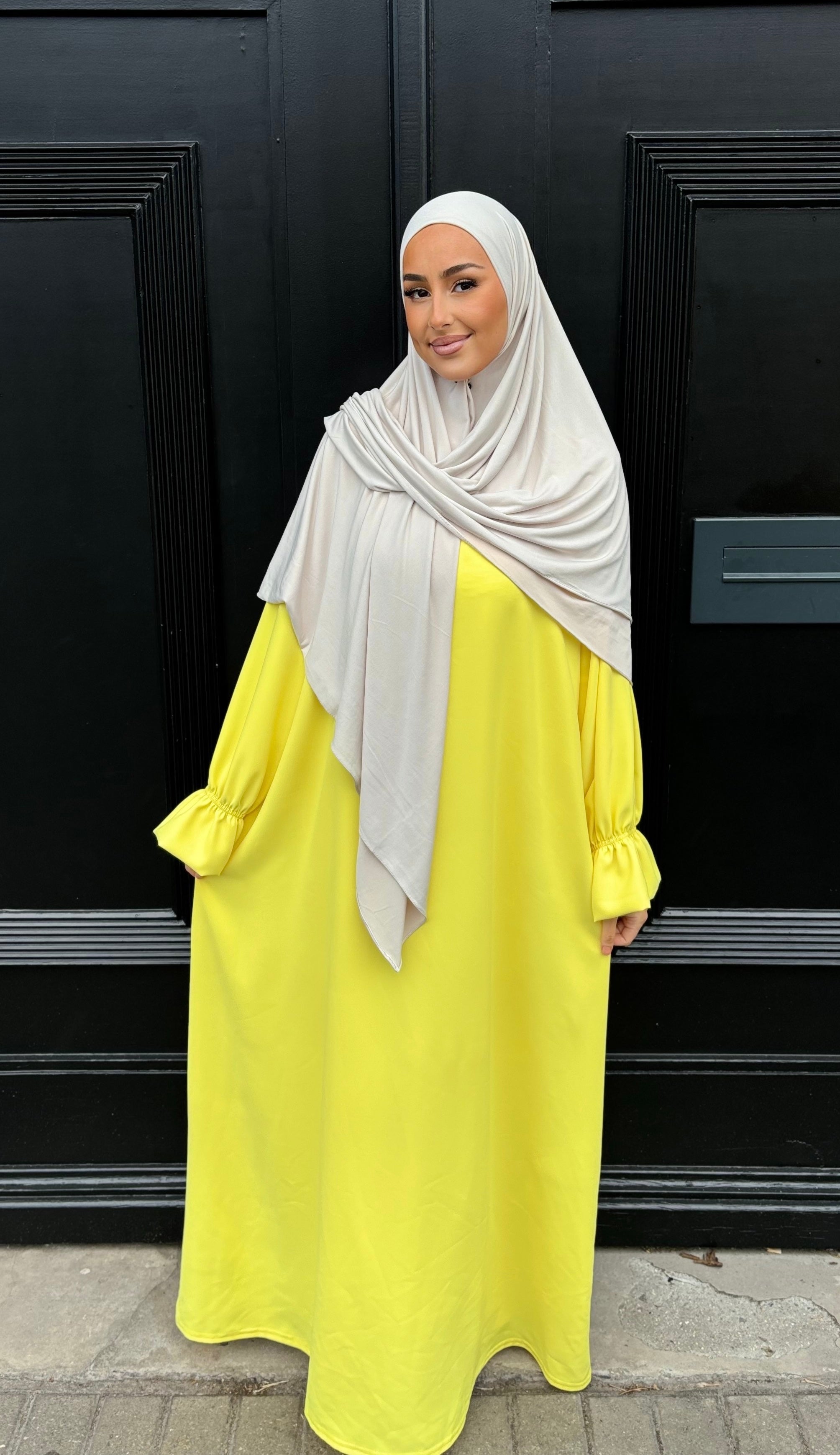 Abaya chouchou - jaune poussin