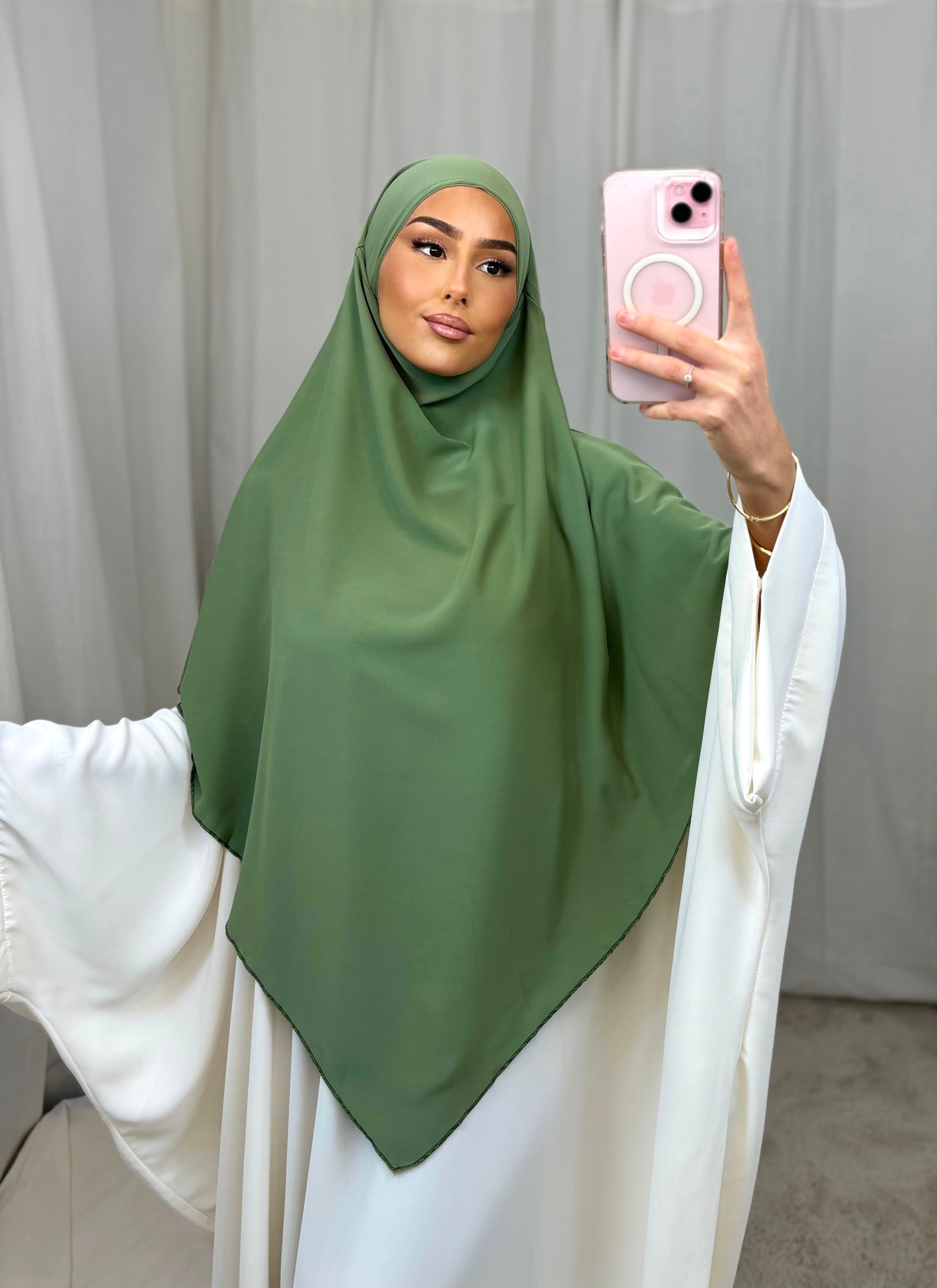 Khimar en soie de medine - kaki