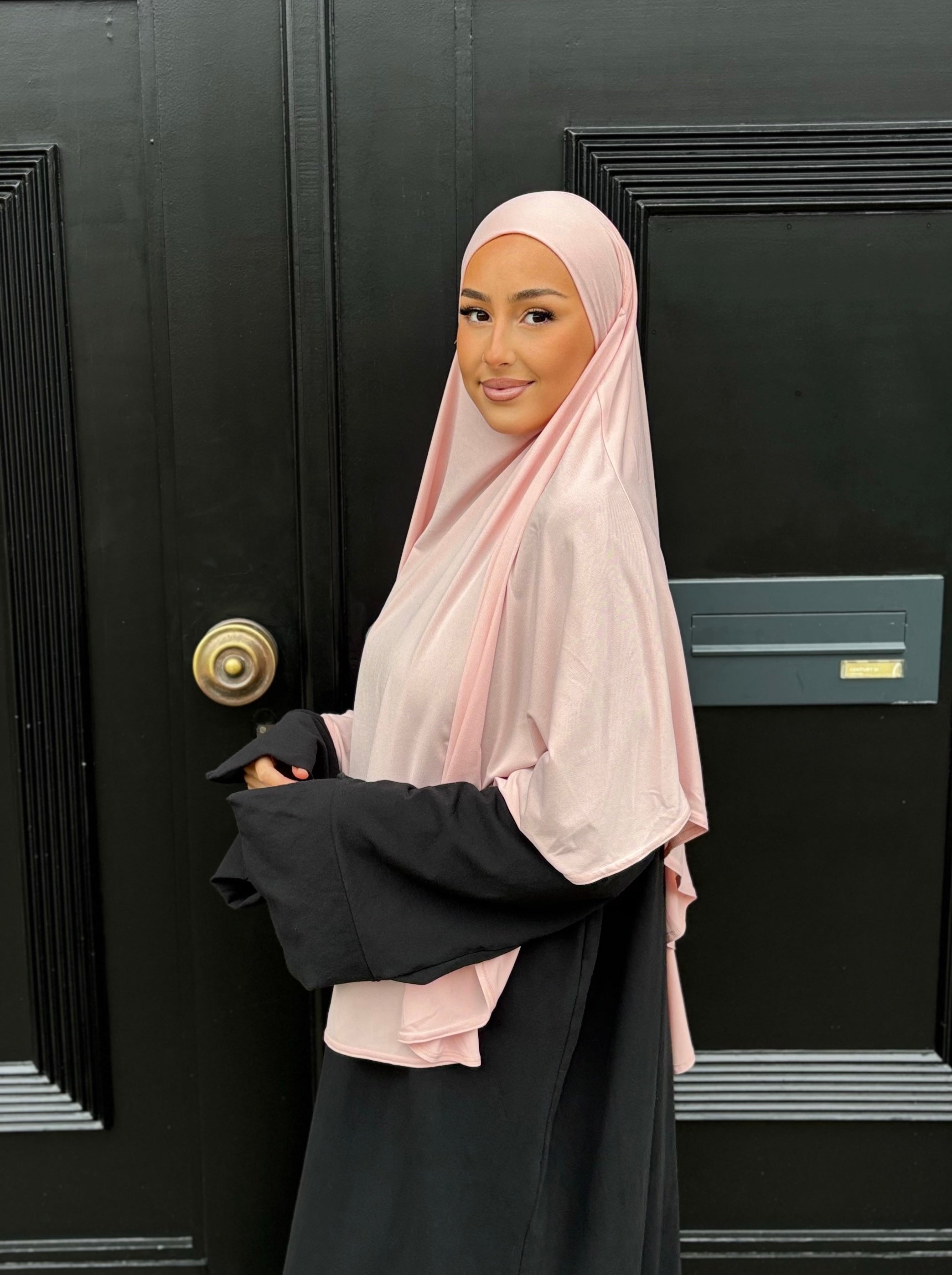 Khimar en jersey premium de luxe LIN’S B - Baby Pink