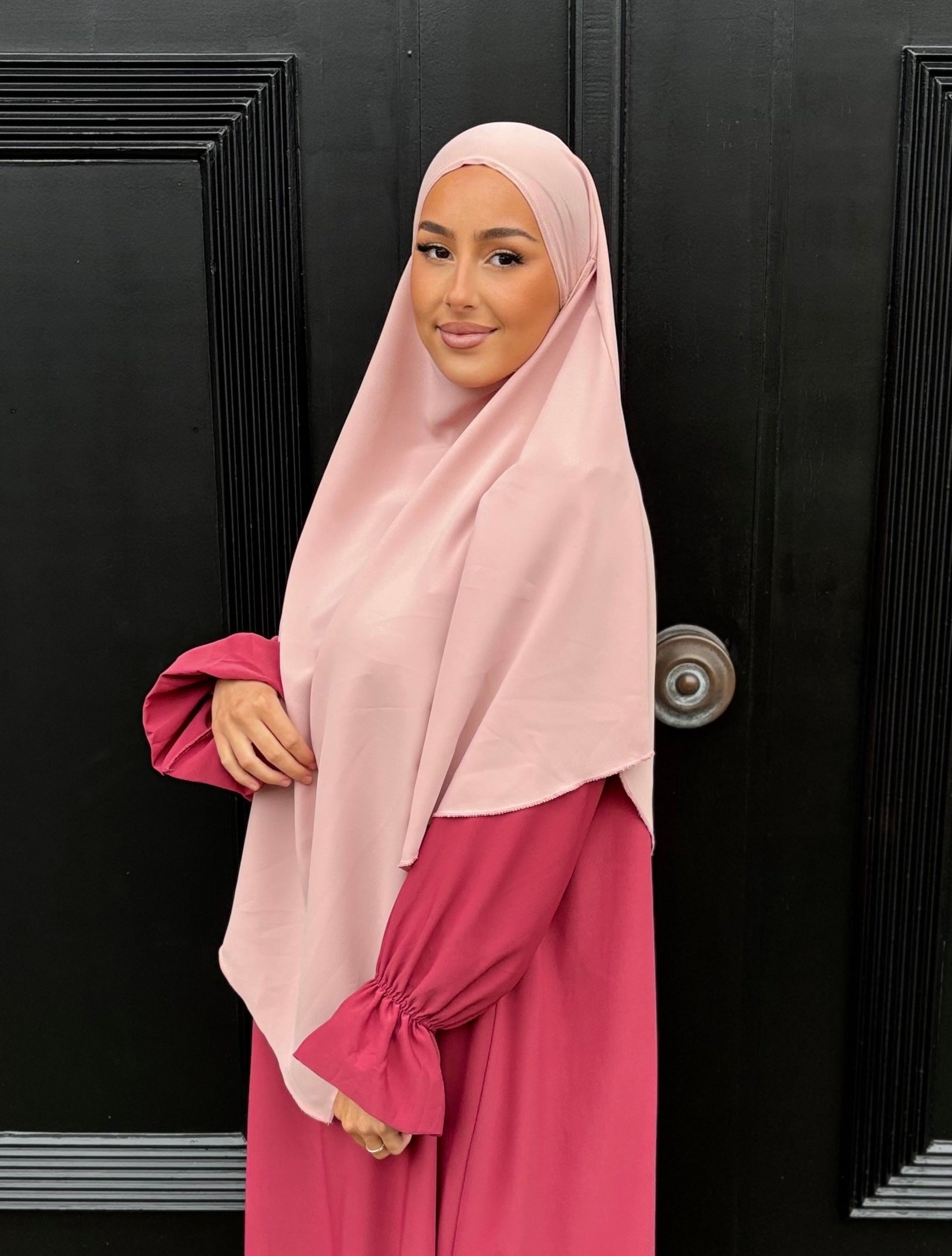 Khimar en soie de medine - baby pink