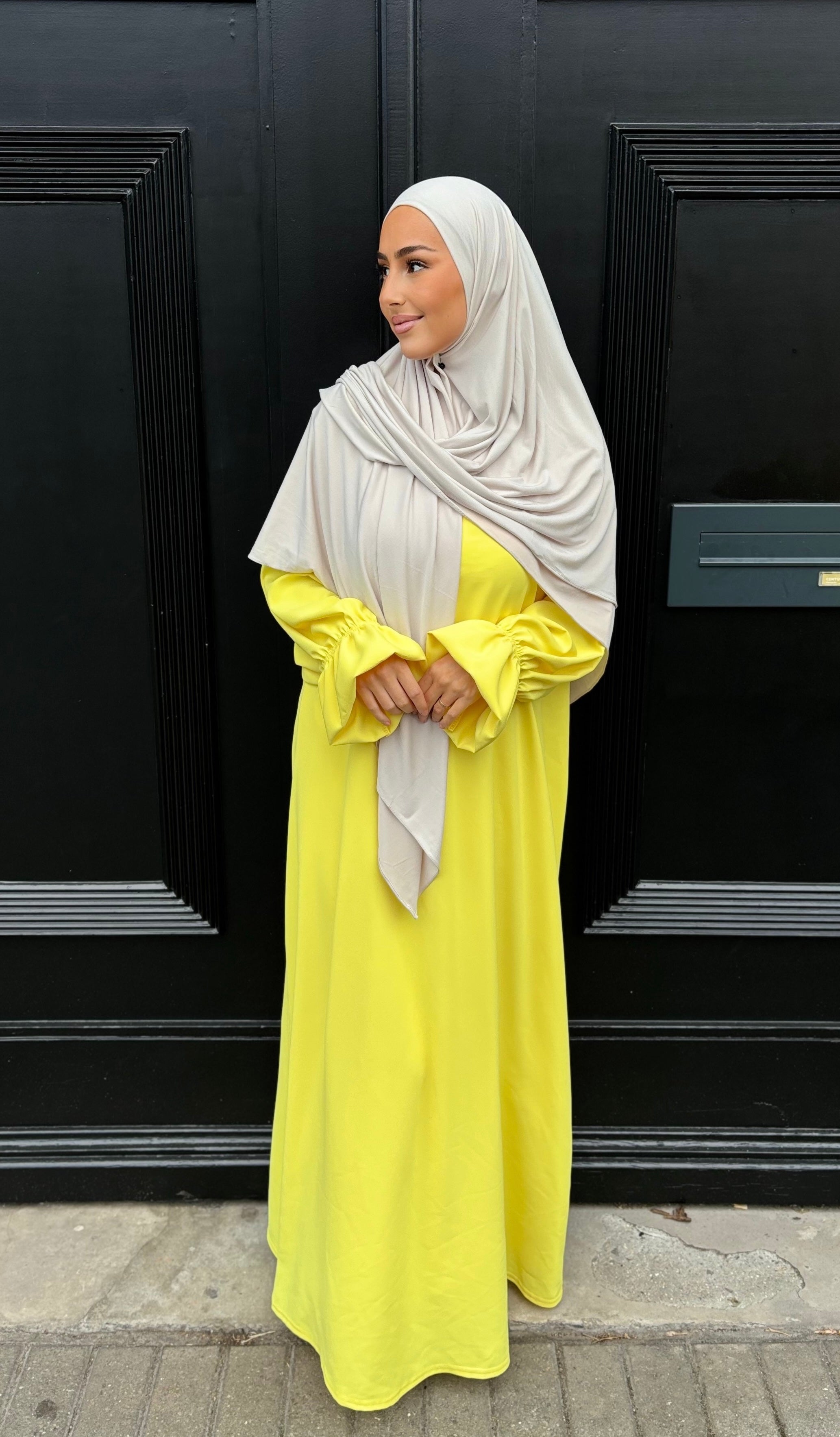 Abaya chouchou - jaune poussin