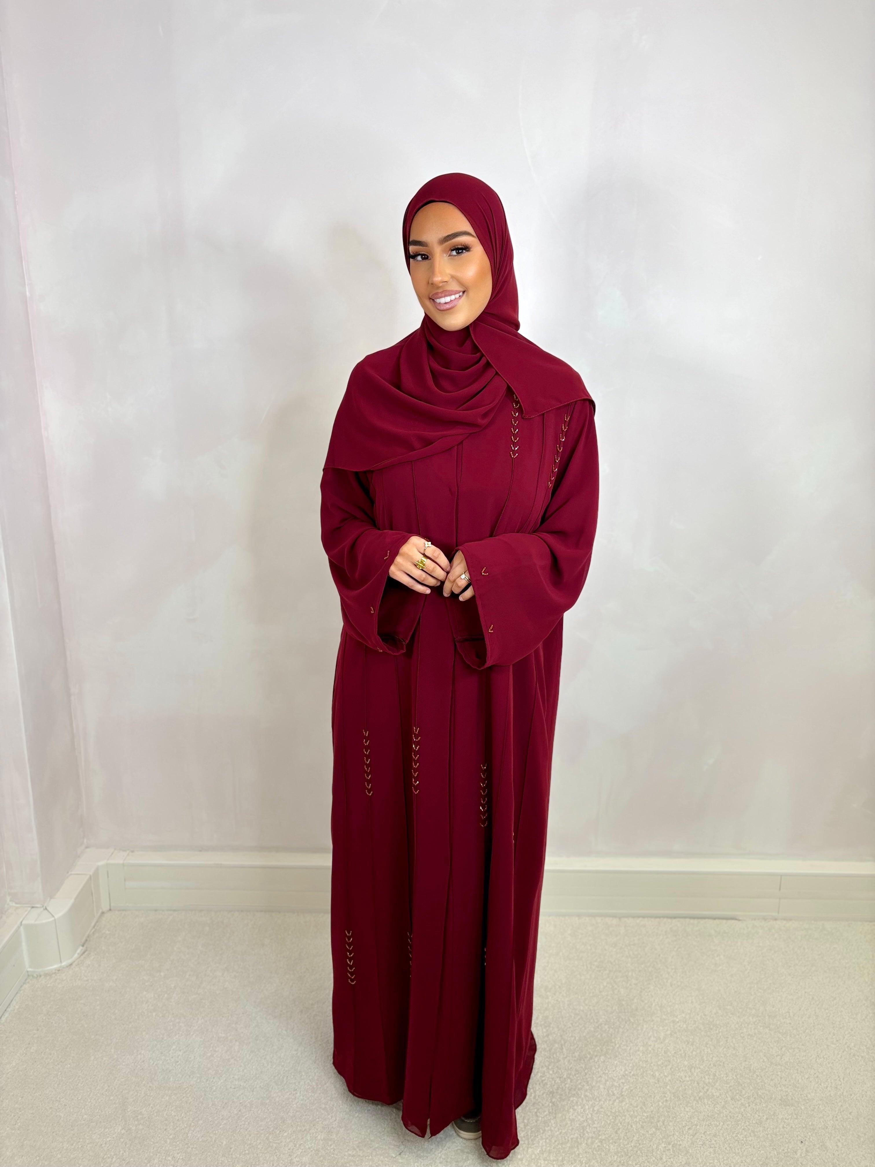 Abaya de Dubai NAYA (n58) - bordeaux