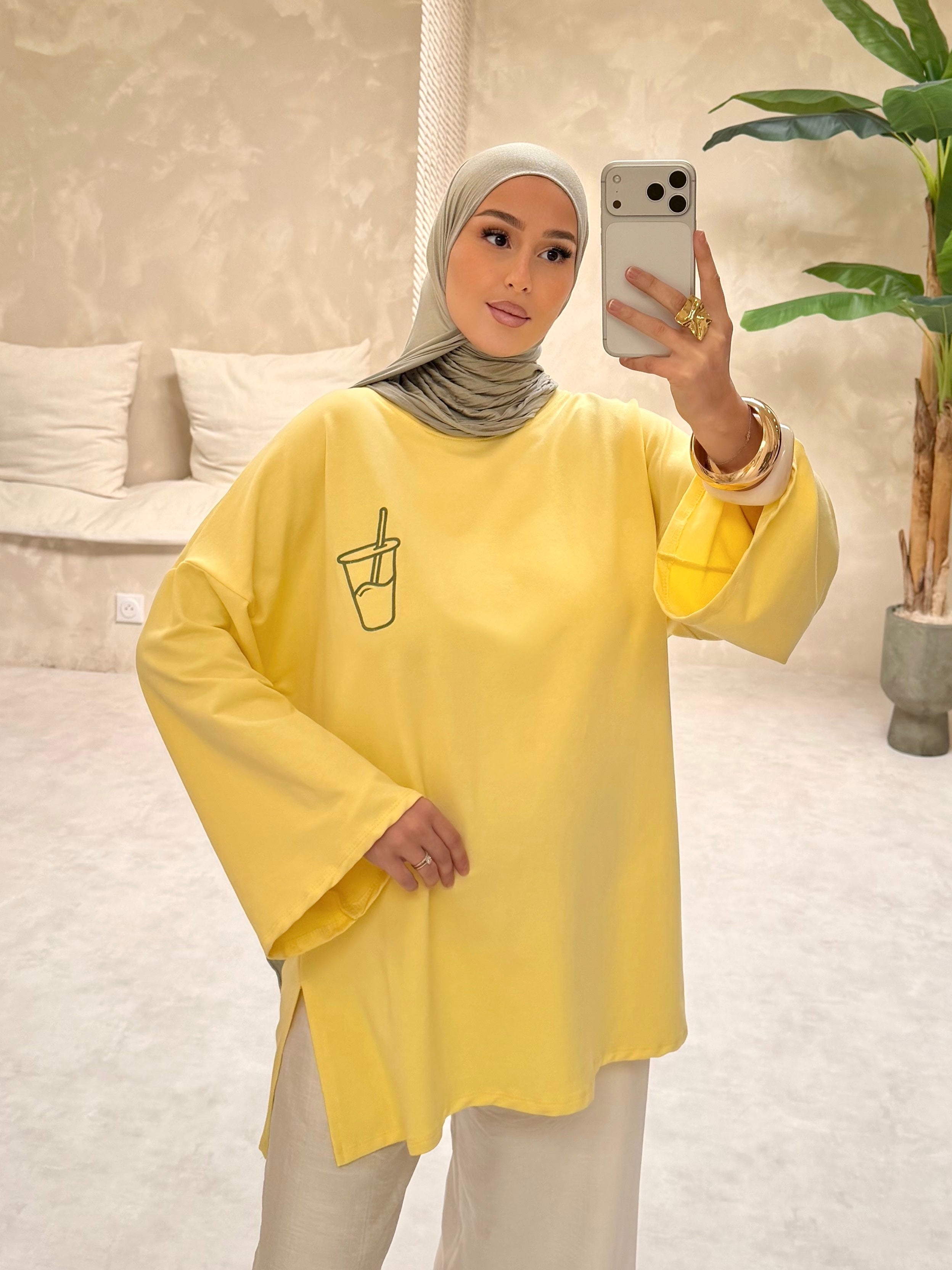 Tee shirt MATCHA - jaune pastel