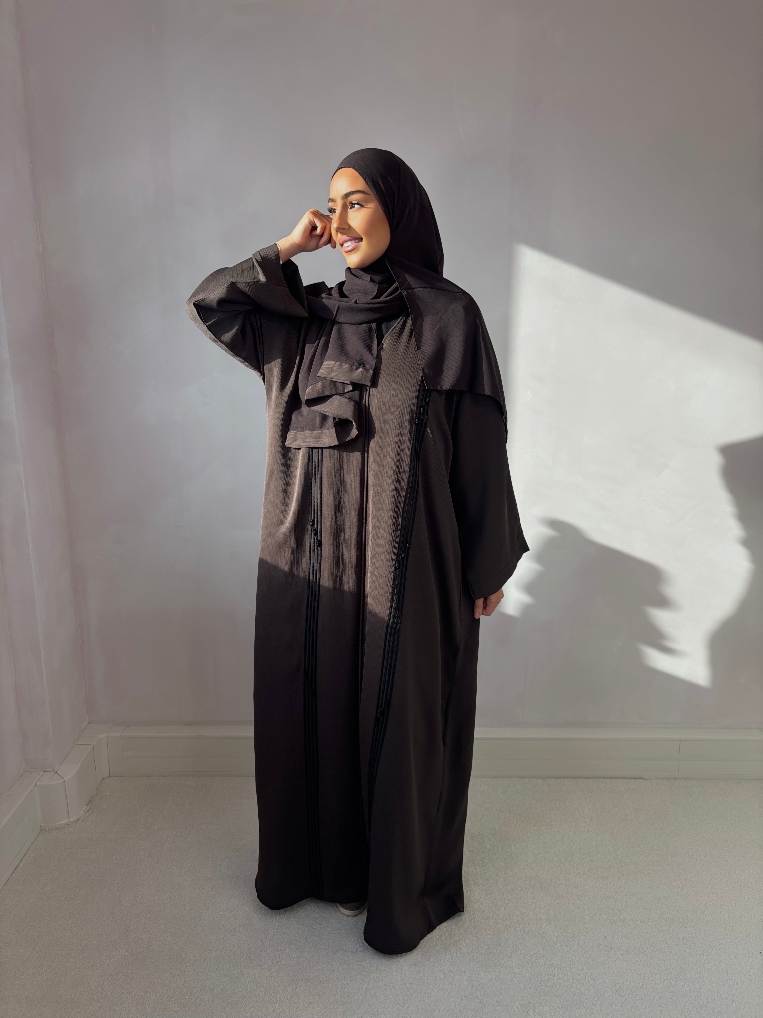 Abaya de Dubai ELIF (n2) - Marron foncé