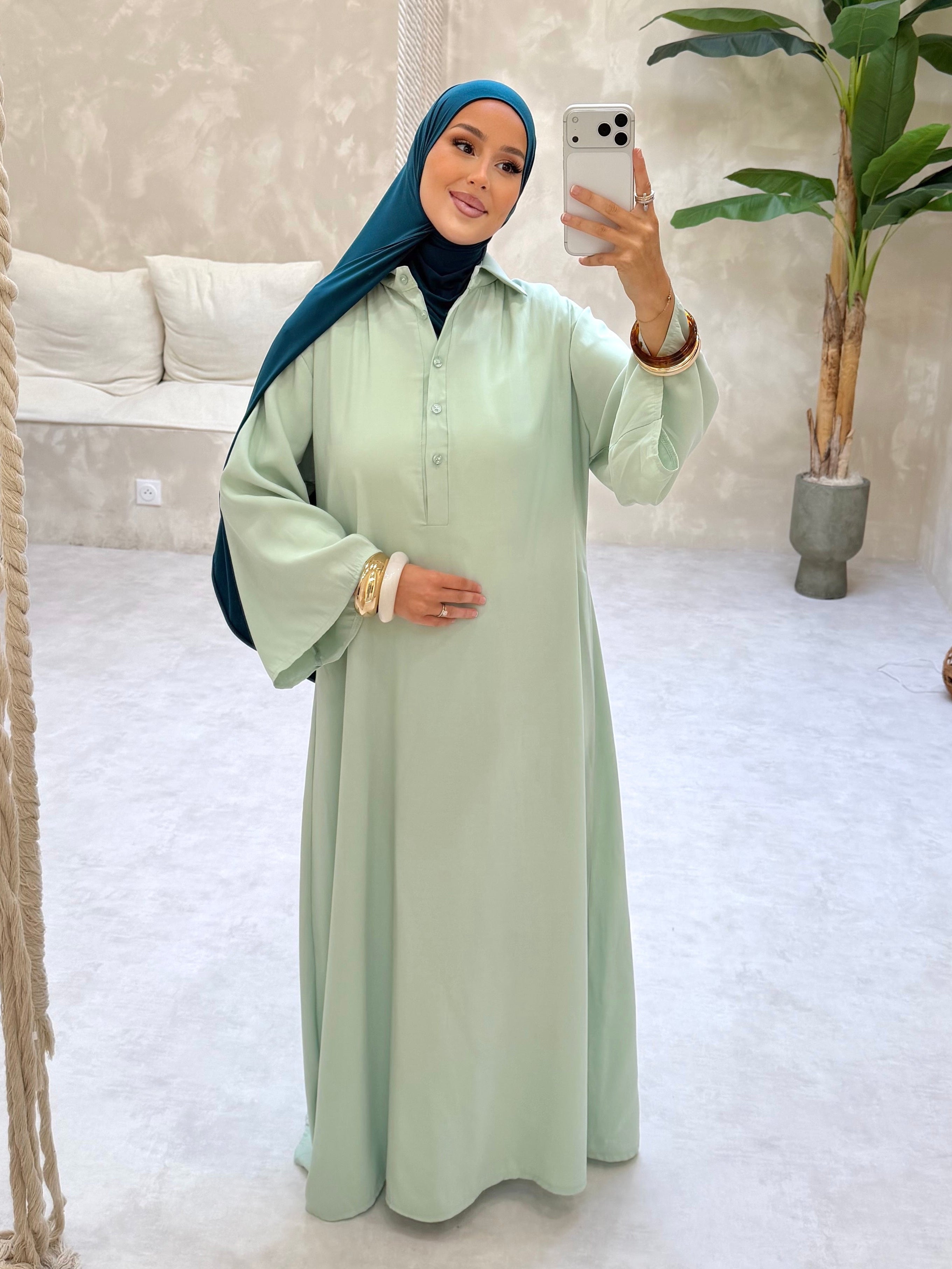 Robe chemise - vert d’eau