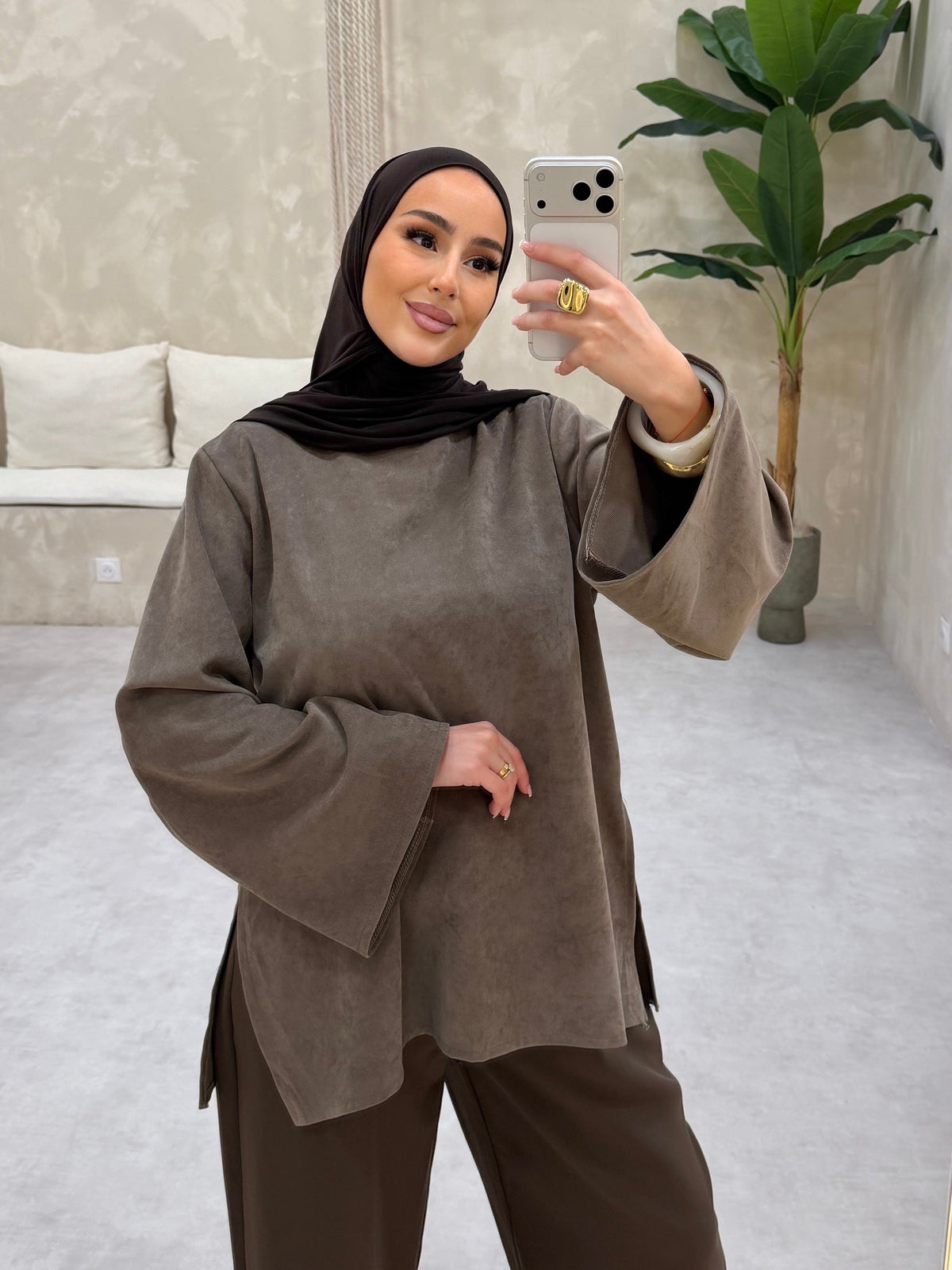 Haut VELOURS - TAUPE