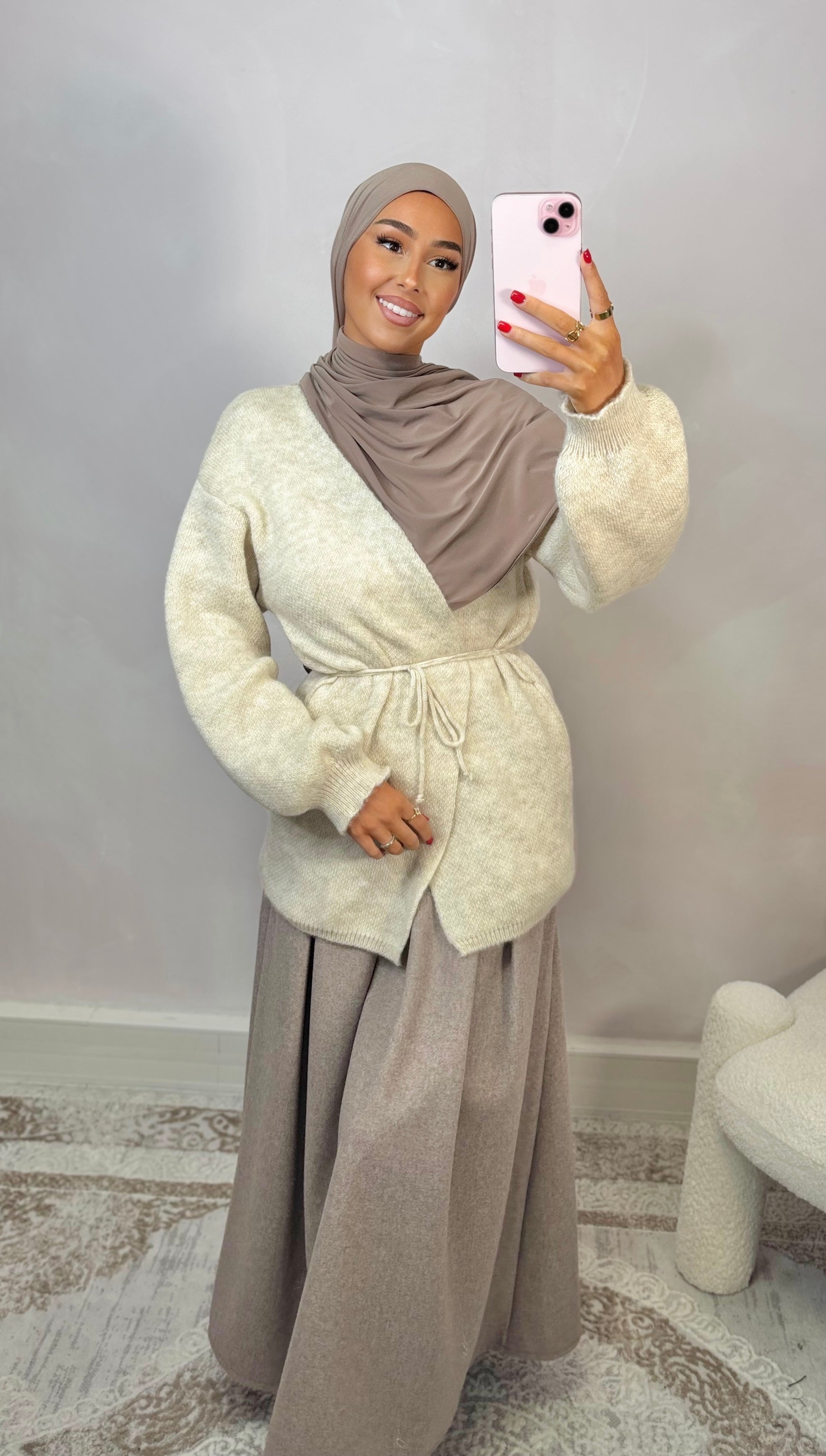 Gilet cache cœur - beige