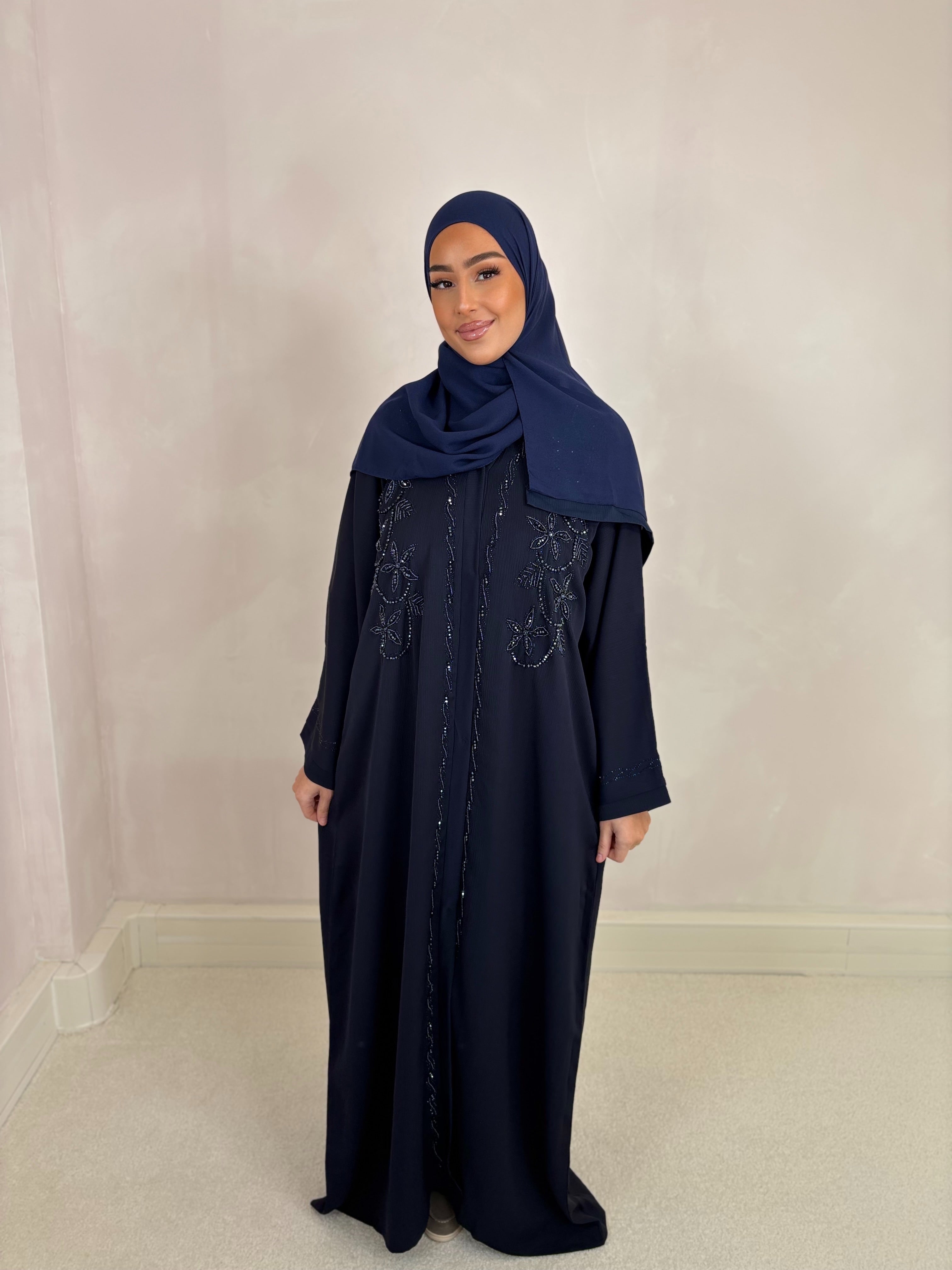 Abaya de Dubai TAHIRA (n67) - bleu nuit