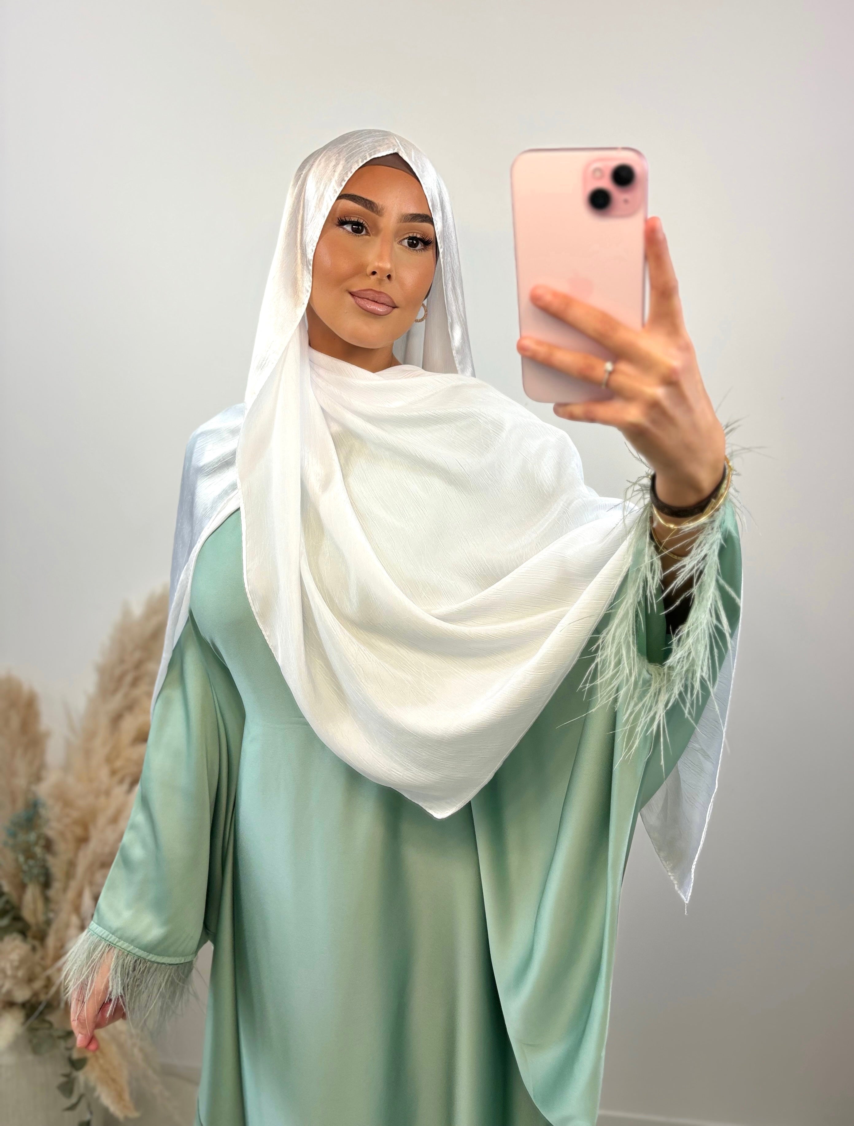 Voile satiné réversible - Blanc