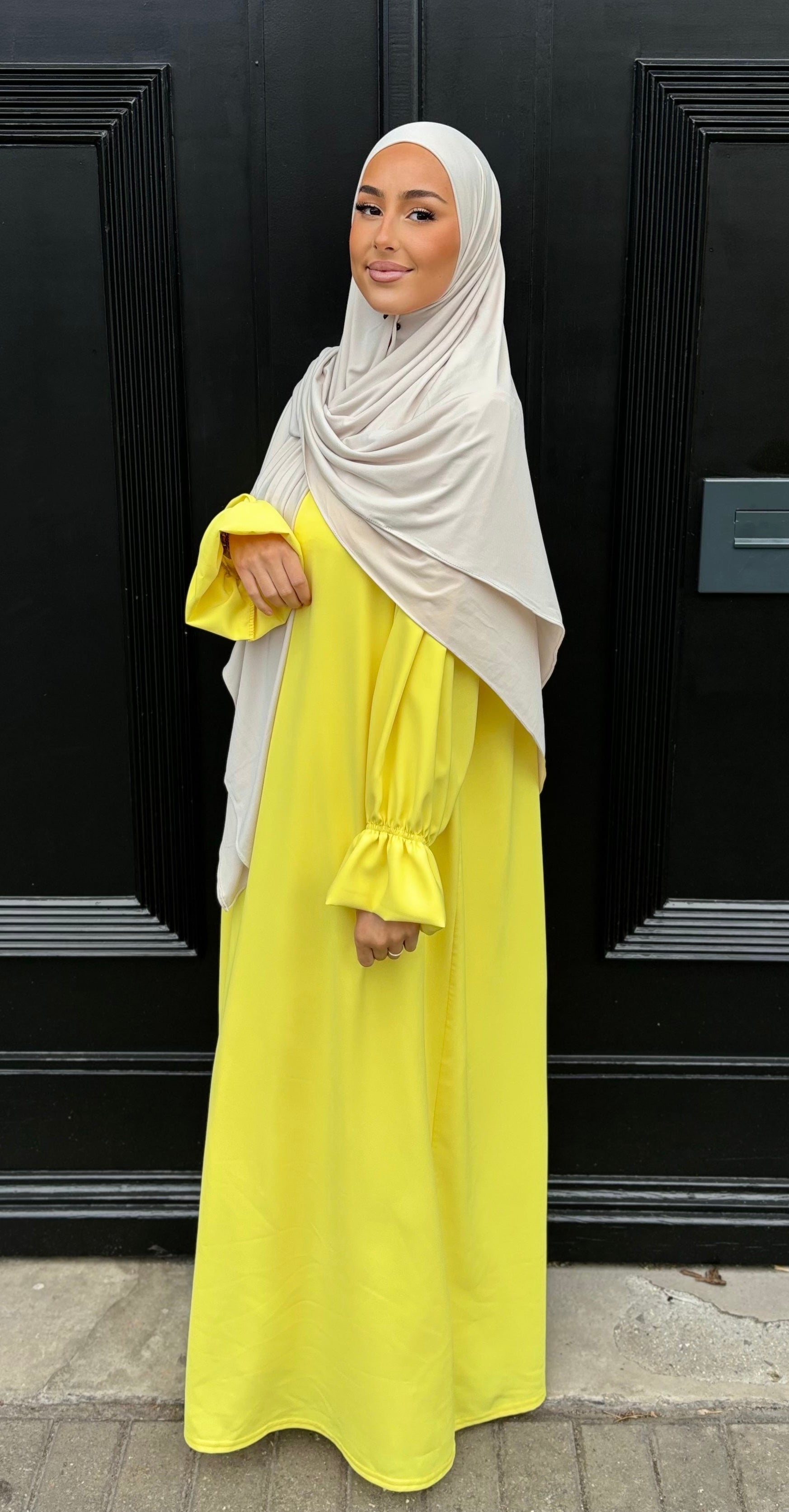 Abaya chouchou - jaune poussin