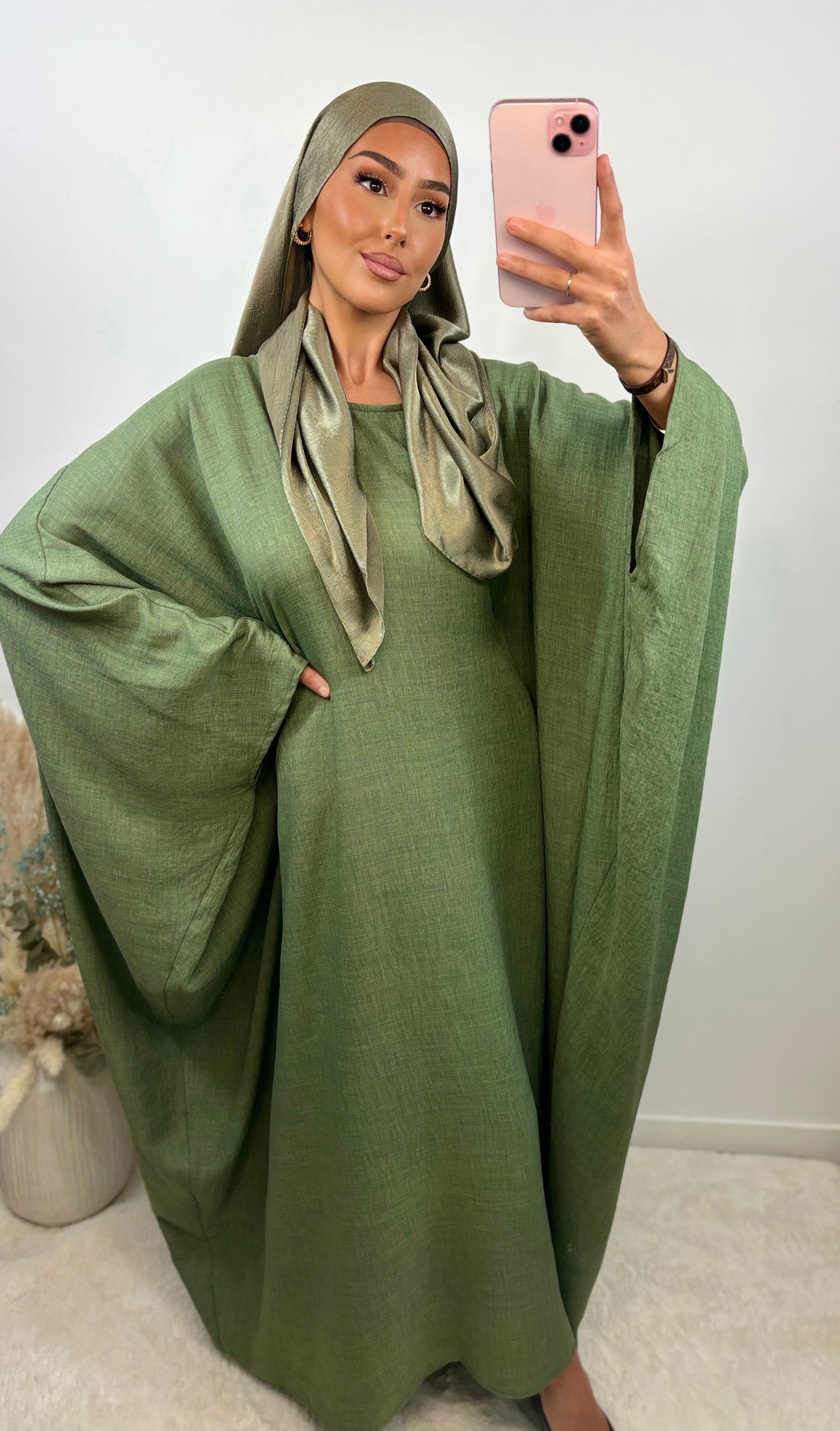 Robe saoudienne lin - kaki