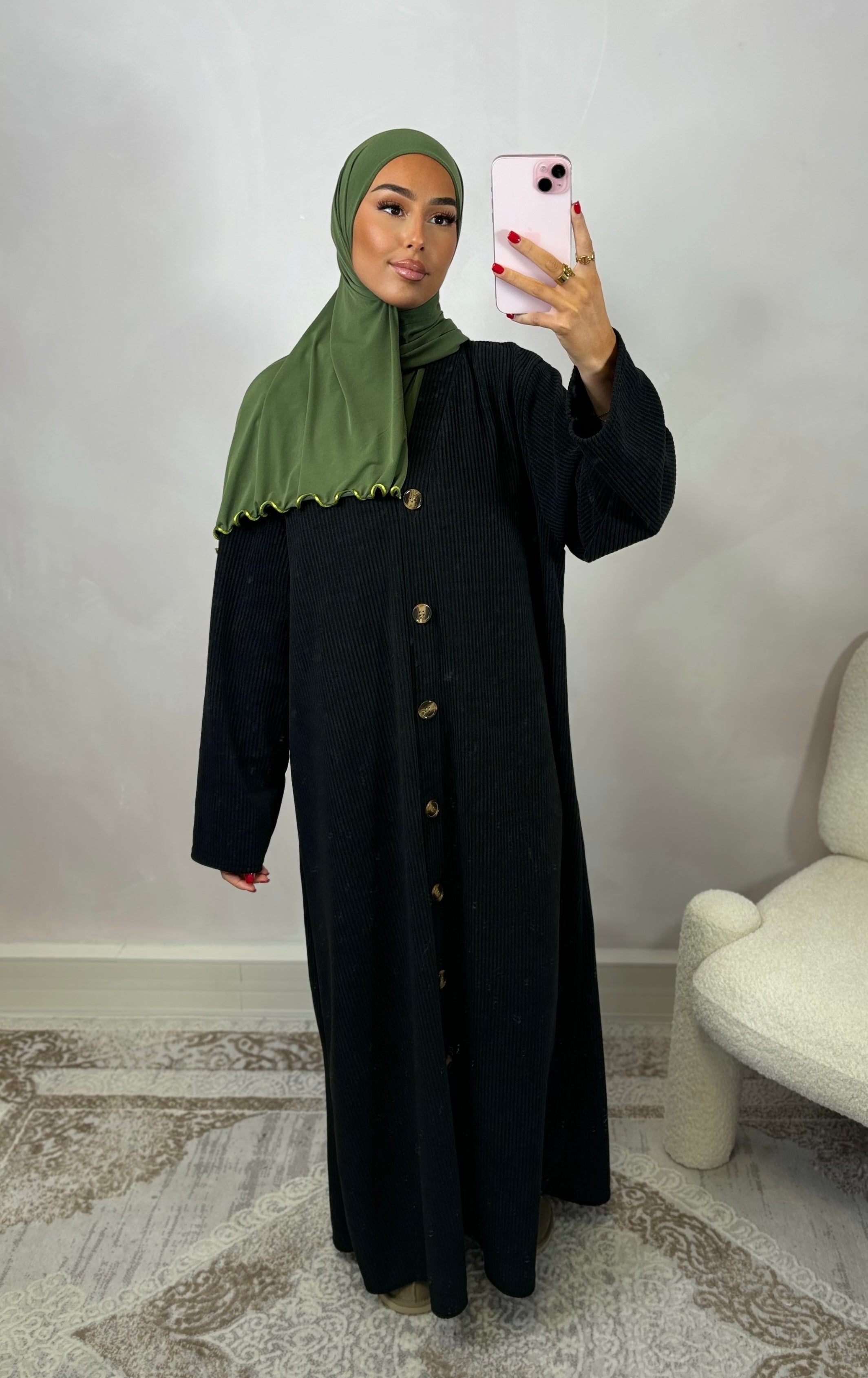 Robe velours côtelé - black