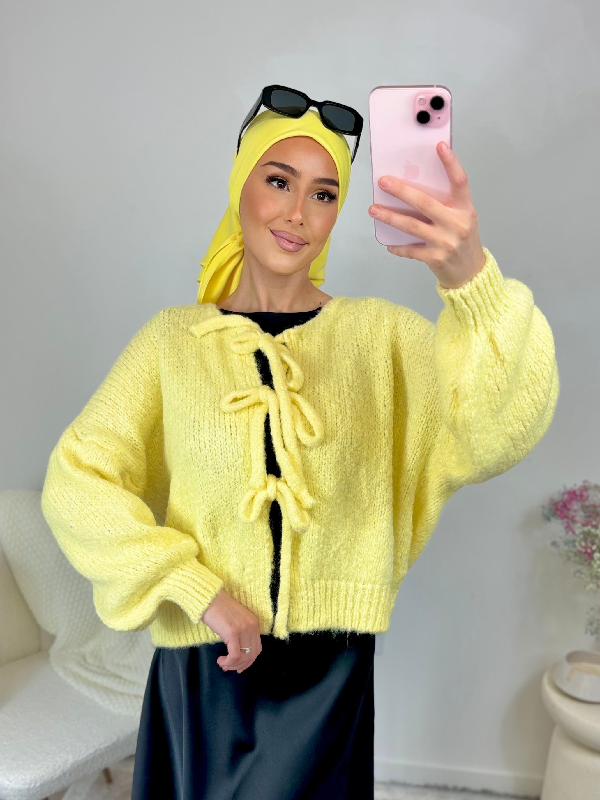 Cardigan choupi - jaune poussin