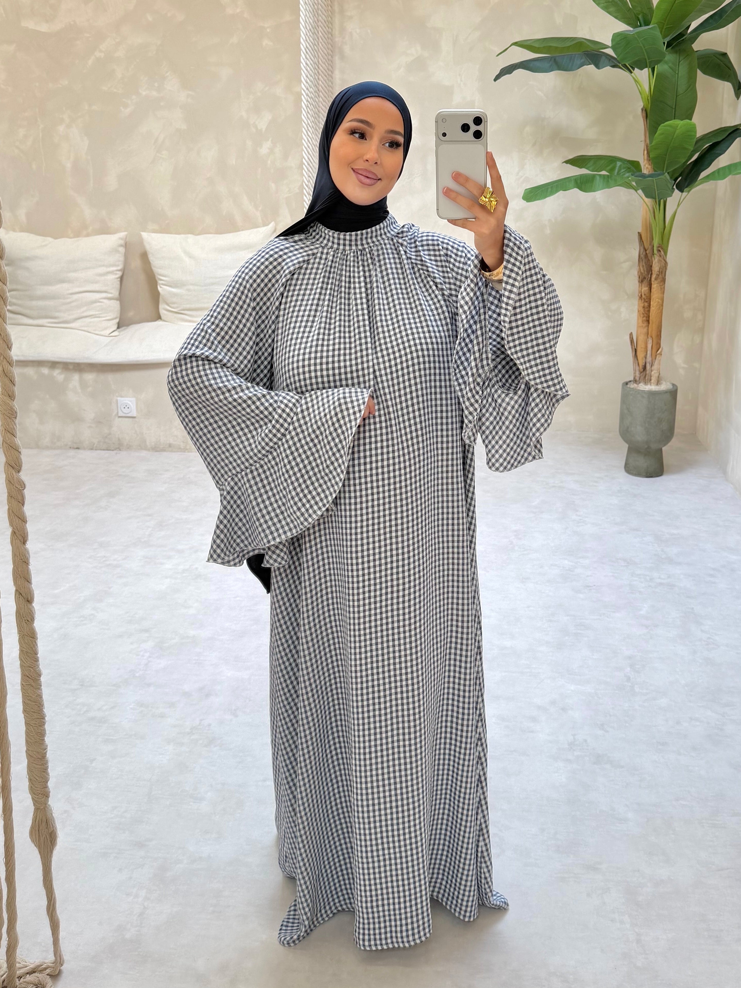 ROBE POPELINE - bleu nuit