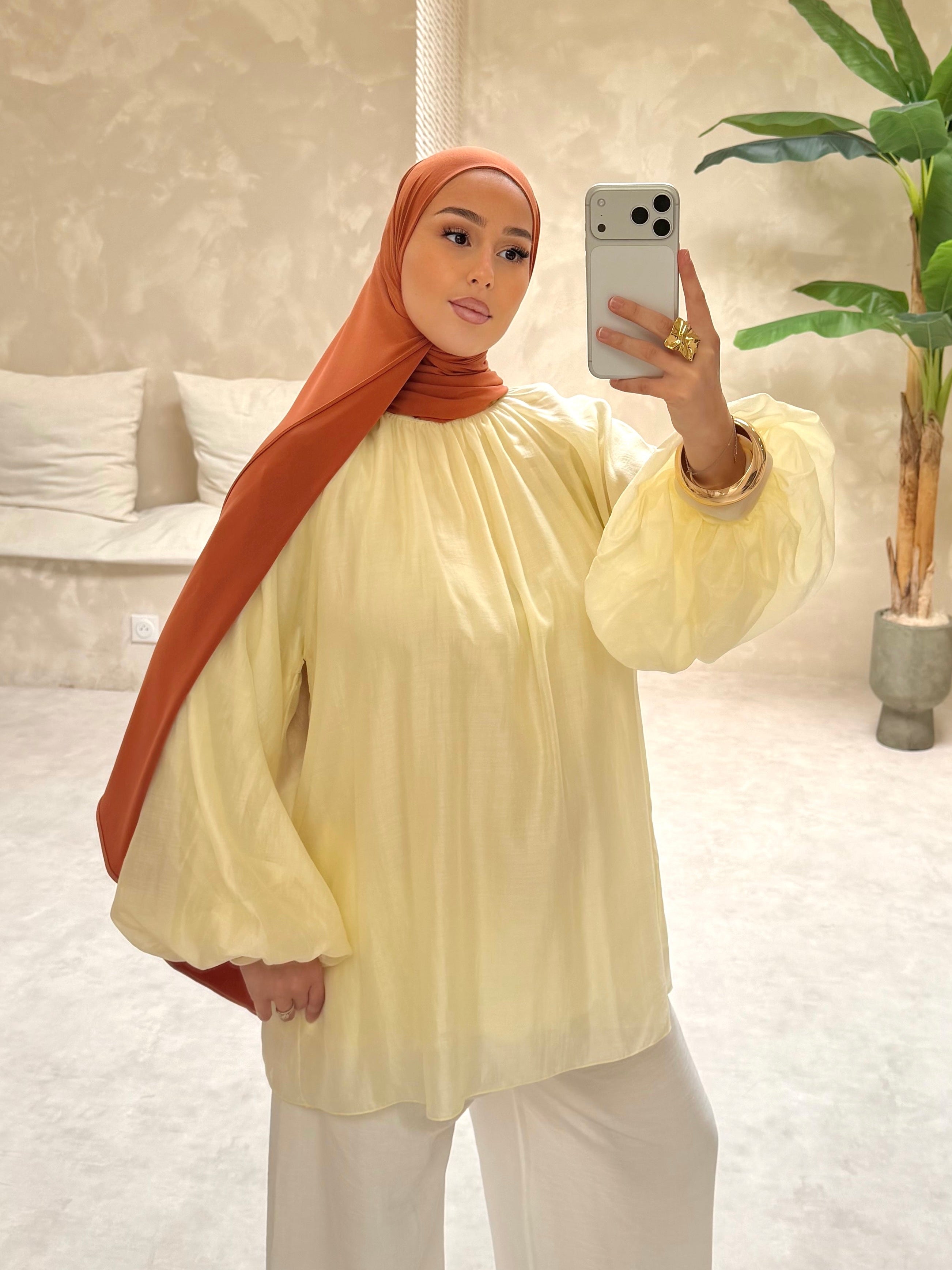 Chemisier MEYA - jaune pastel