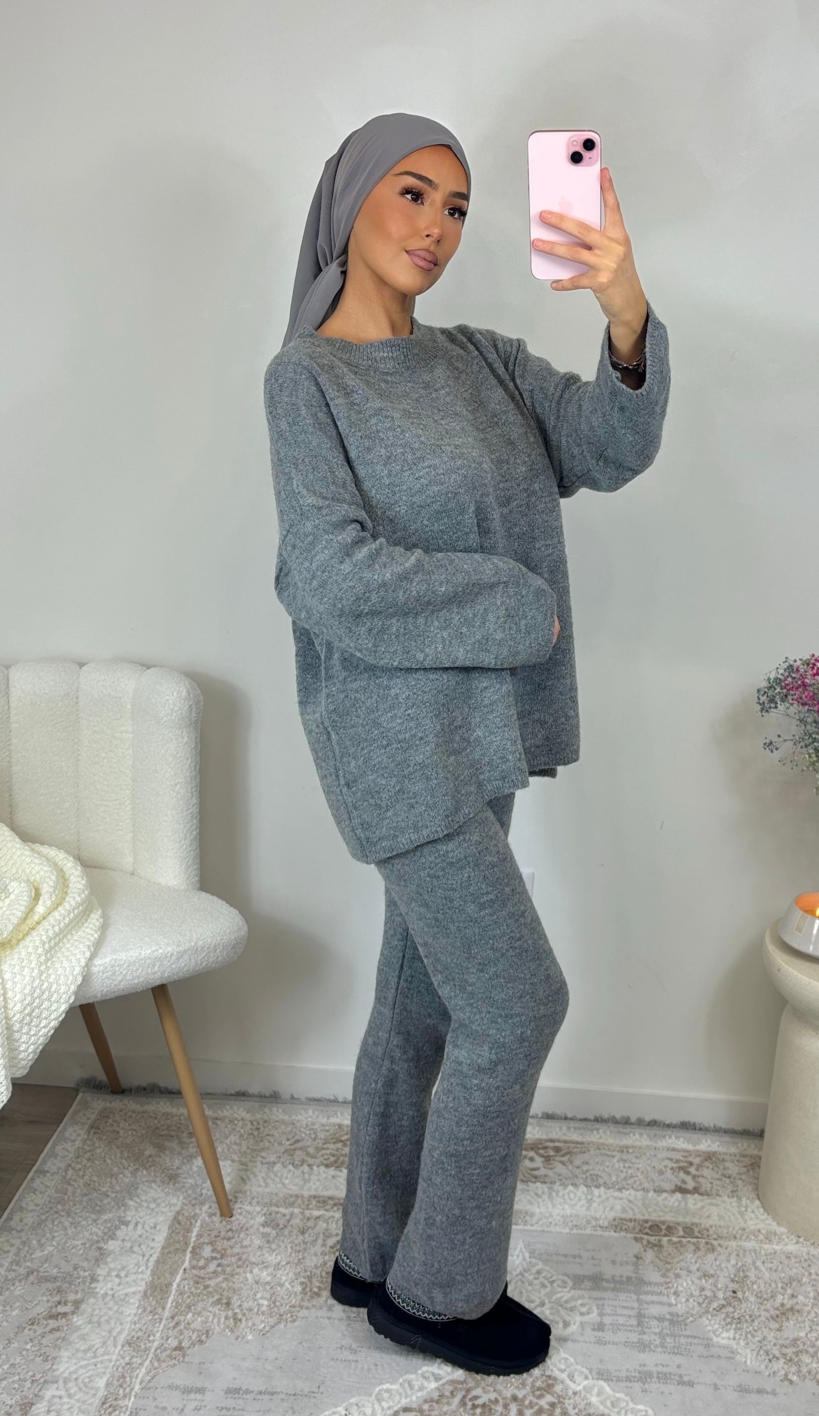 Ensemble maille - gris