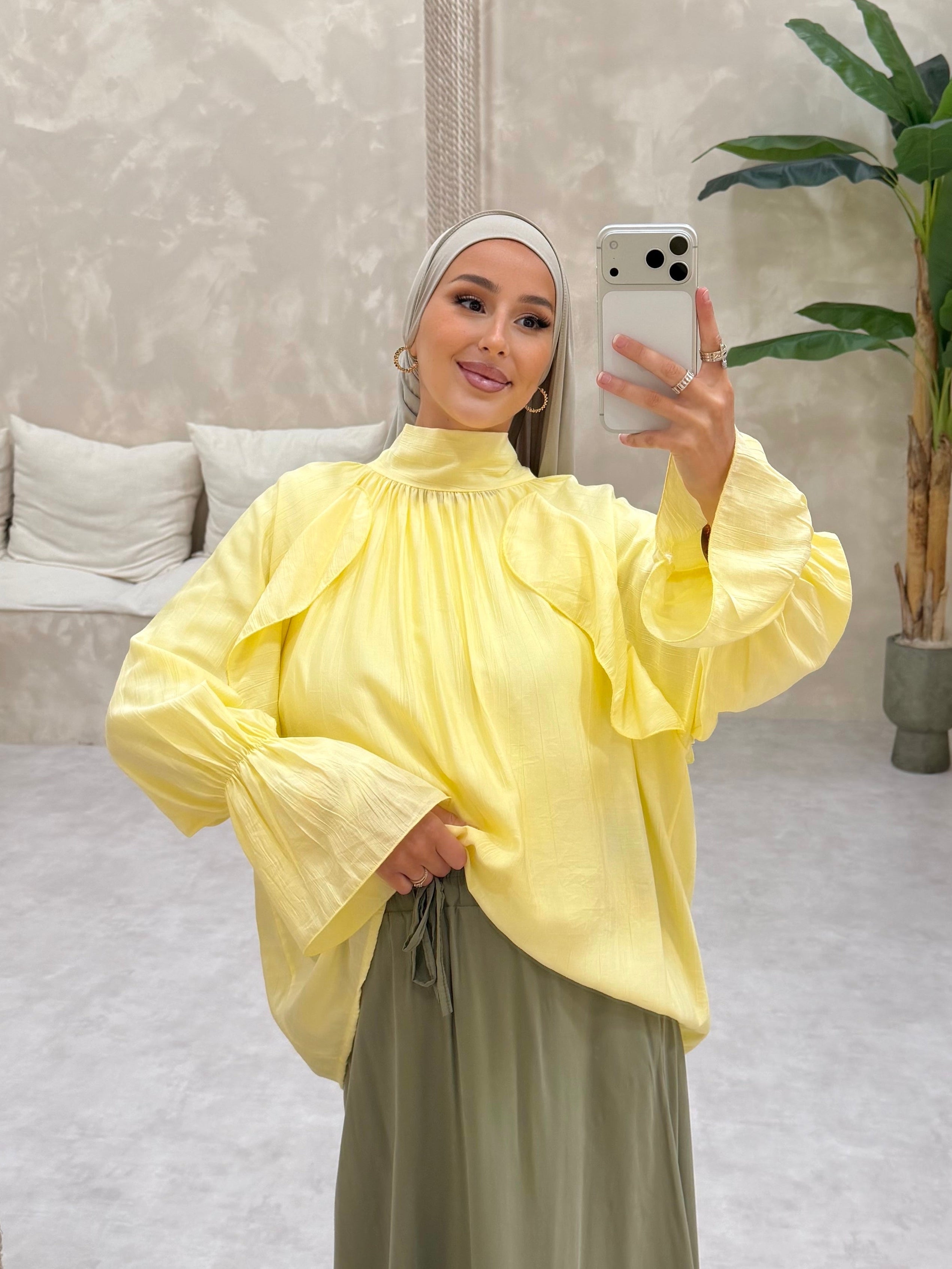 Chemisier AMYA - jaune pastel