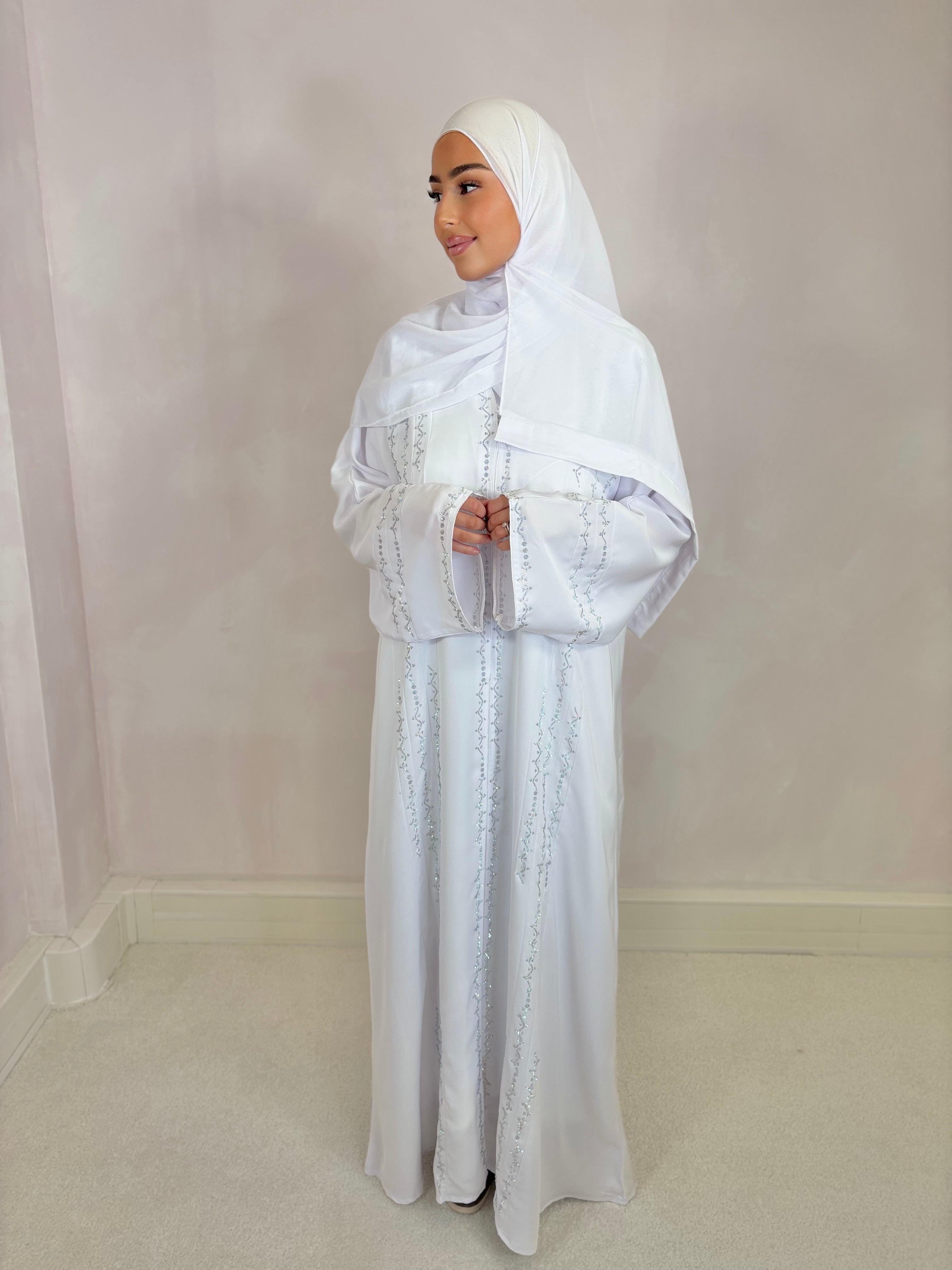 Abaya de Dubai NOOR (n7) - Blanche