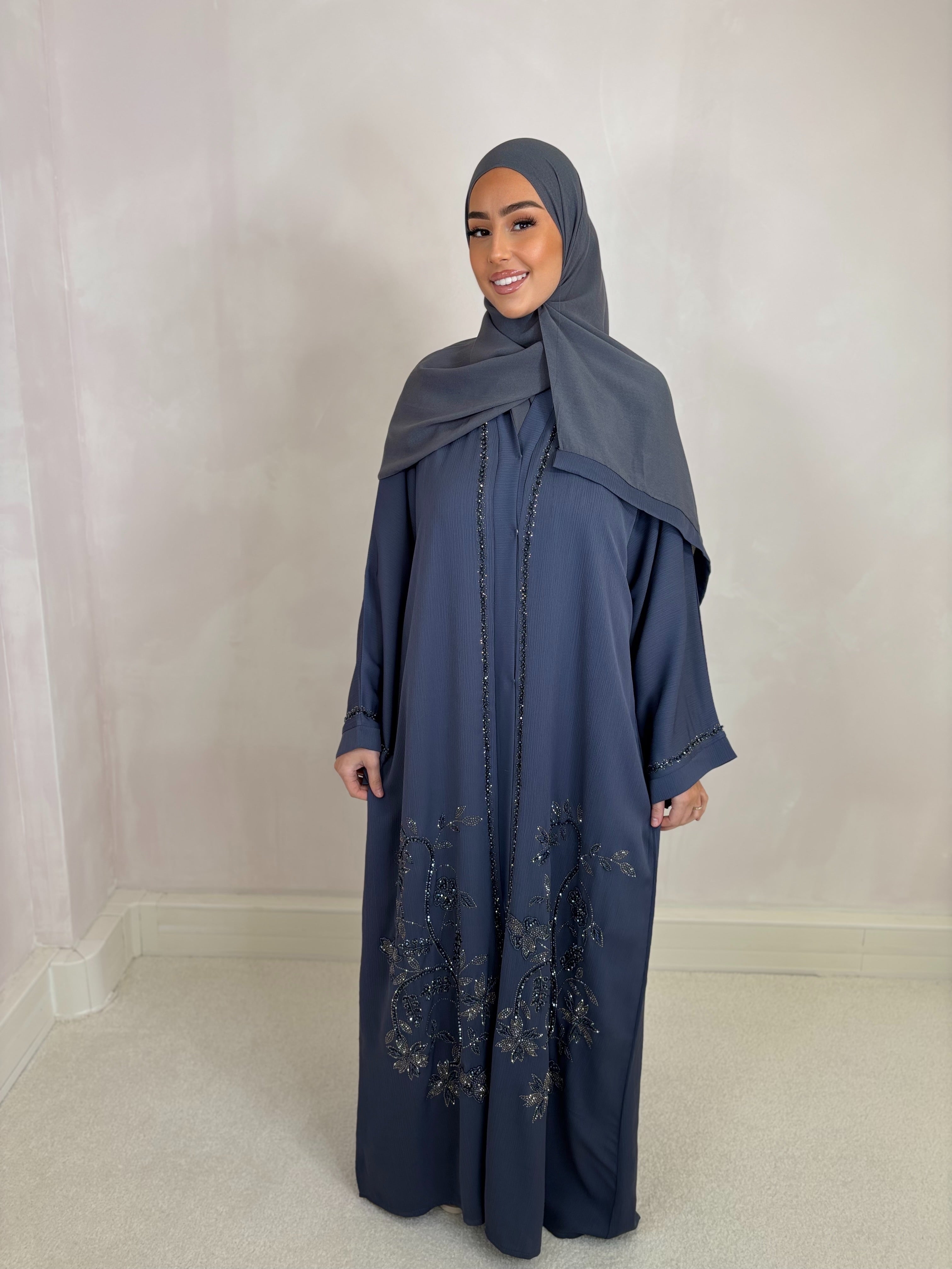Abaya de Dubai MAYAR (n29) - gris anthracite