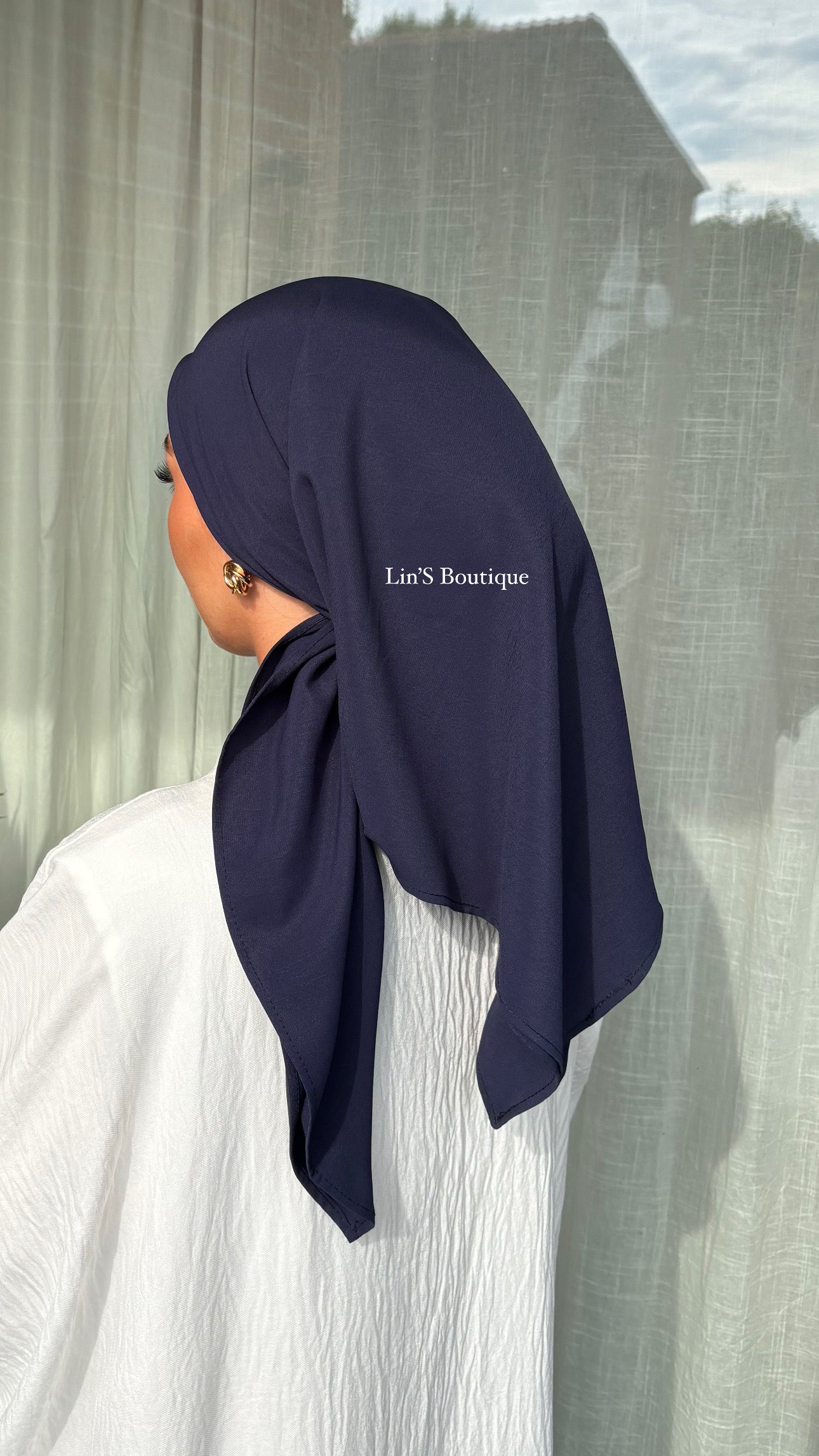 Carré de soie Lin’S B - bleu nuit