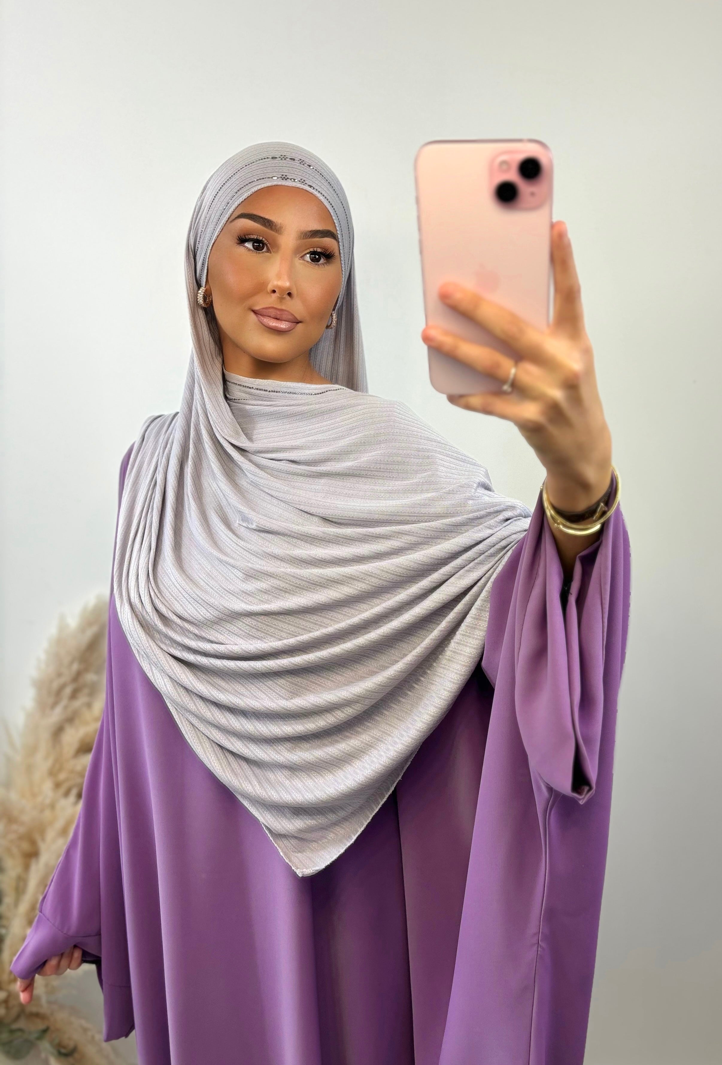 Voile Arabia strass - baby lila