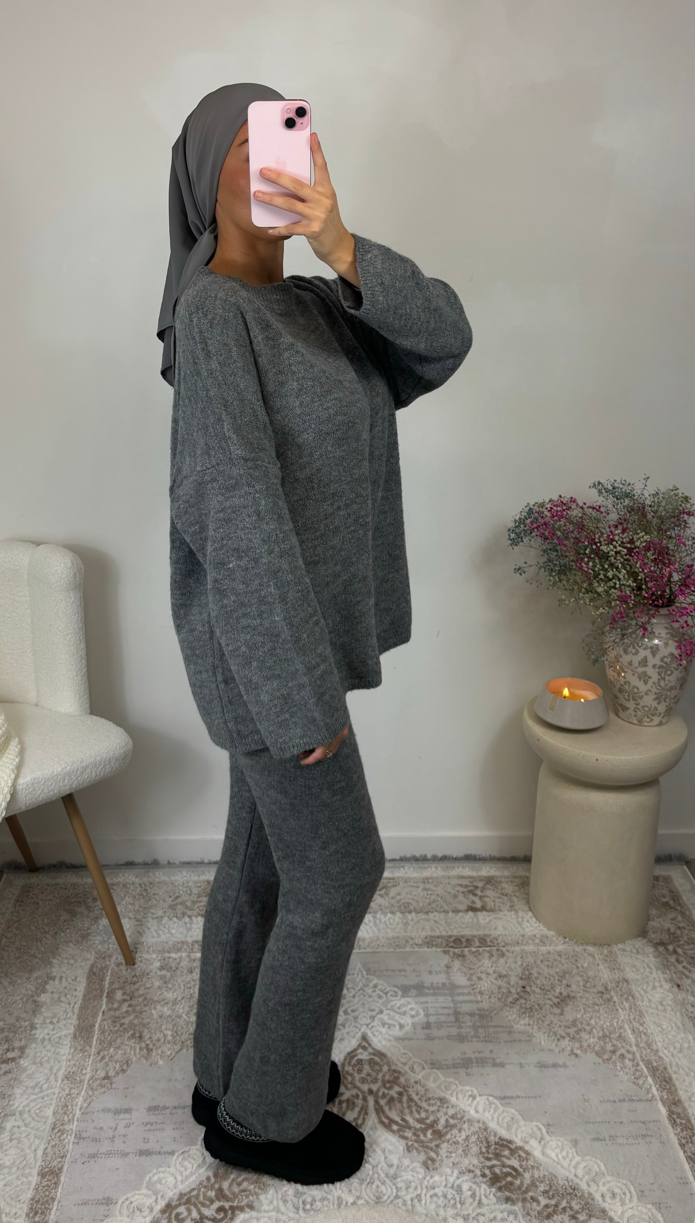 Ensemble maille - gris