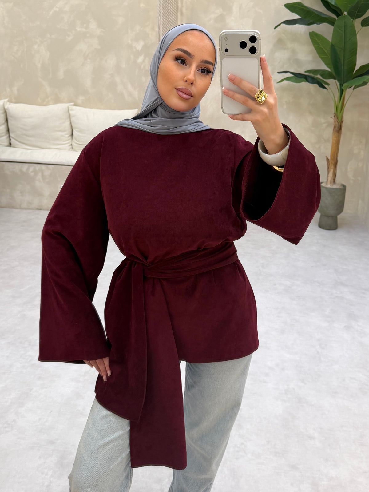 Haut VELOURS - BURGUNDY