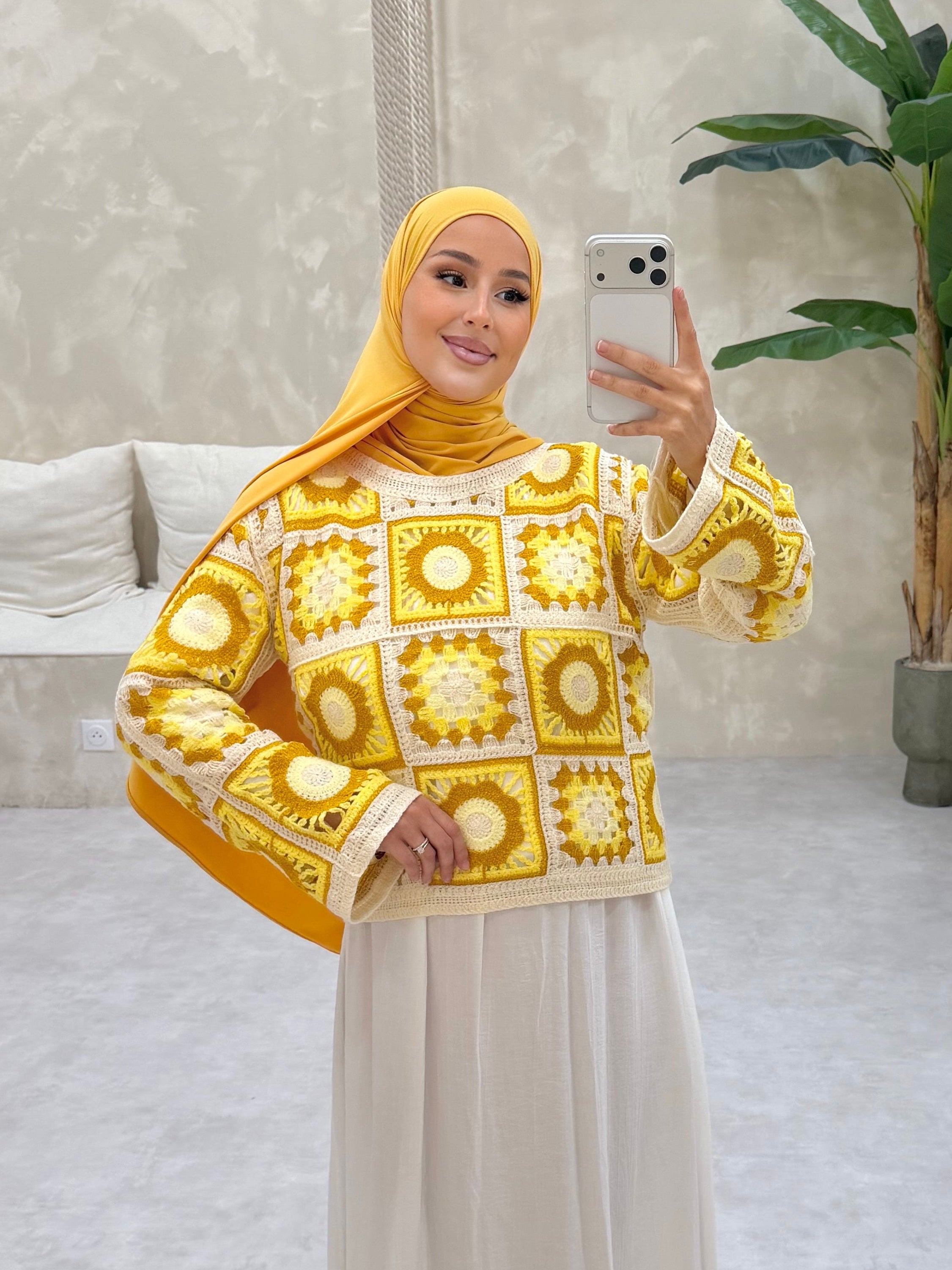 Pull CROCHET - yellow