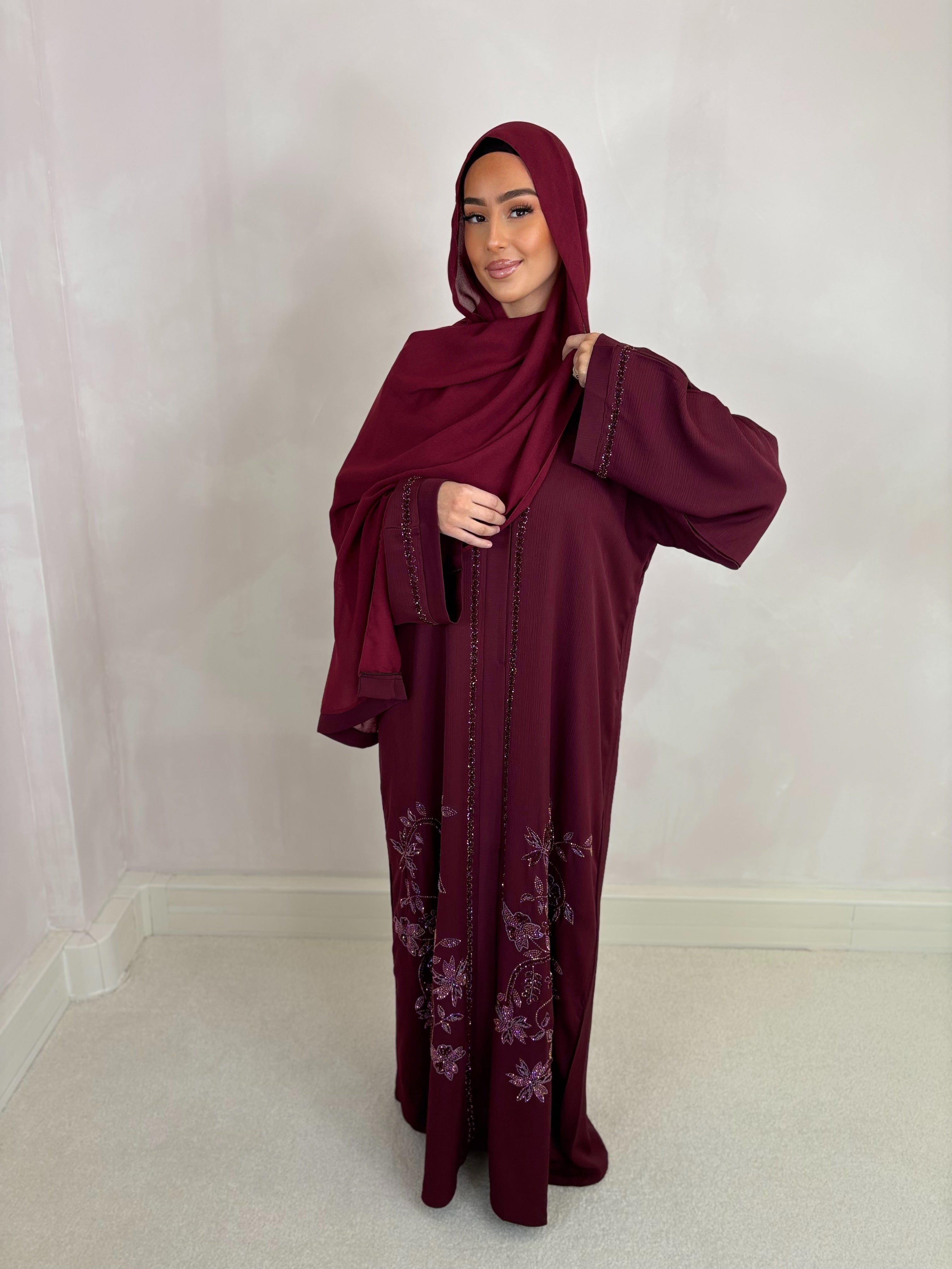 Abaya de Dubai MAYAR (n32) - bordeaux