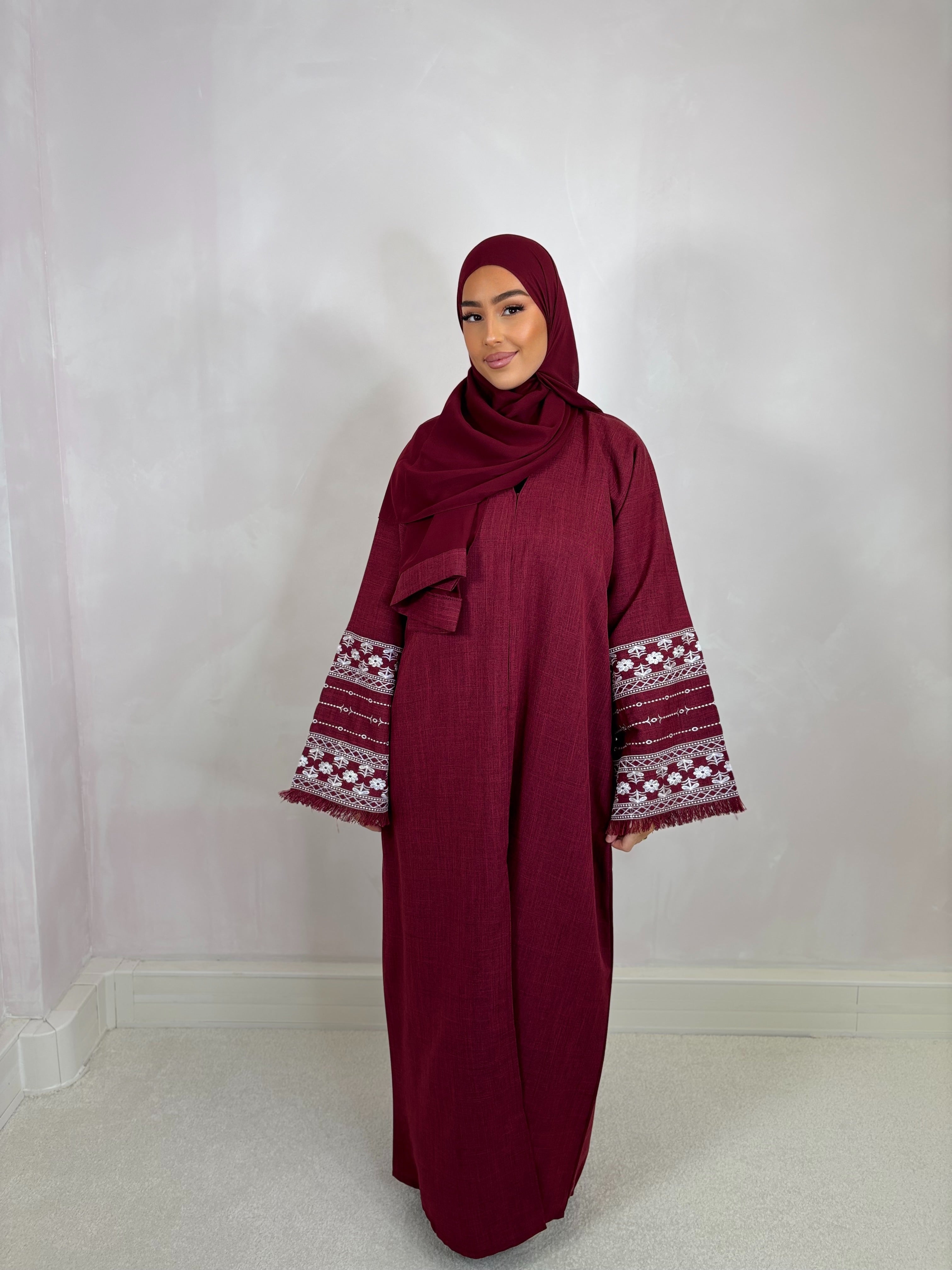 Abaya de Dubai HANA (n48) - bordeaux