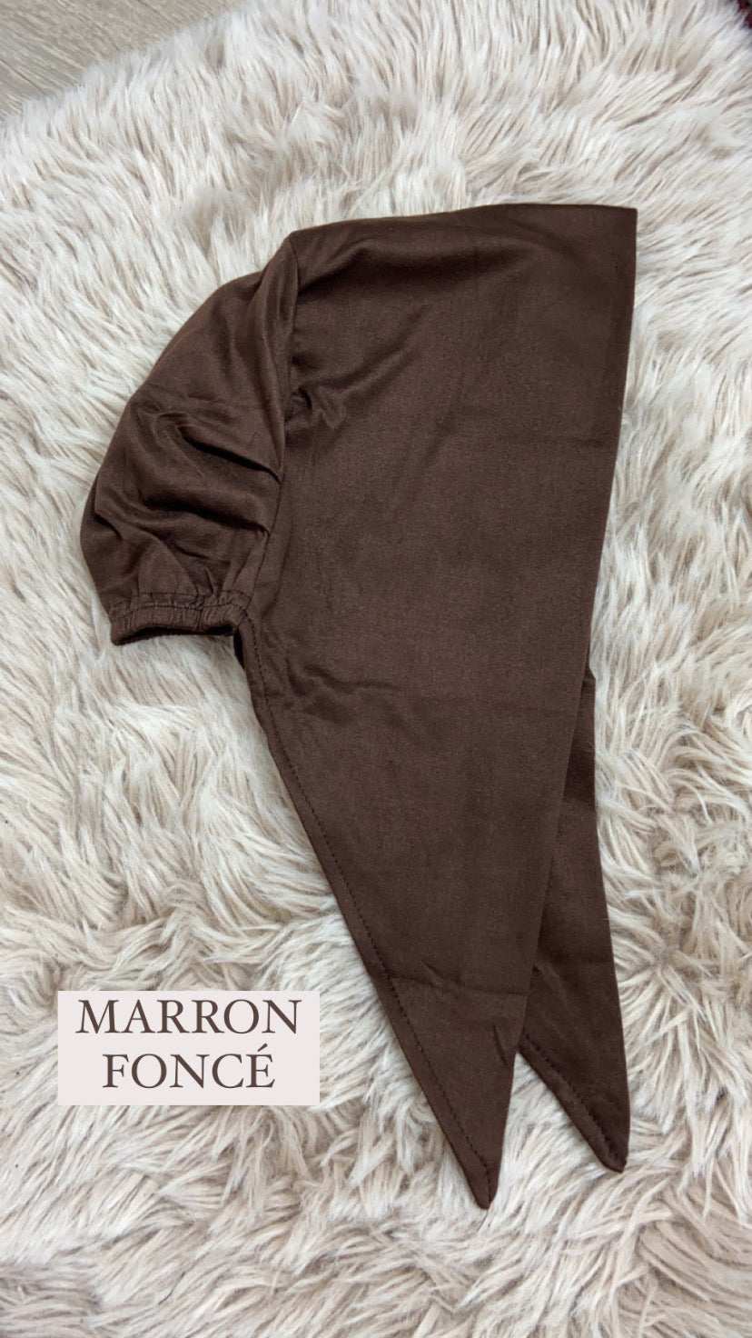 Bonnet à nouer marron foncé