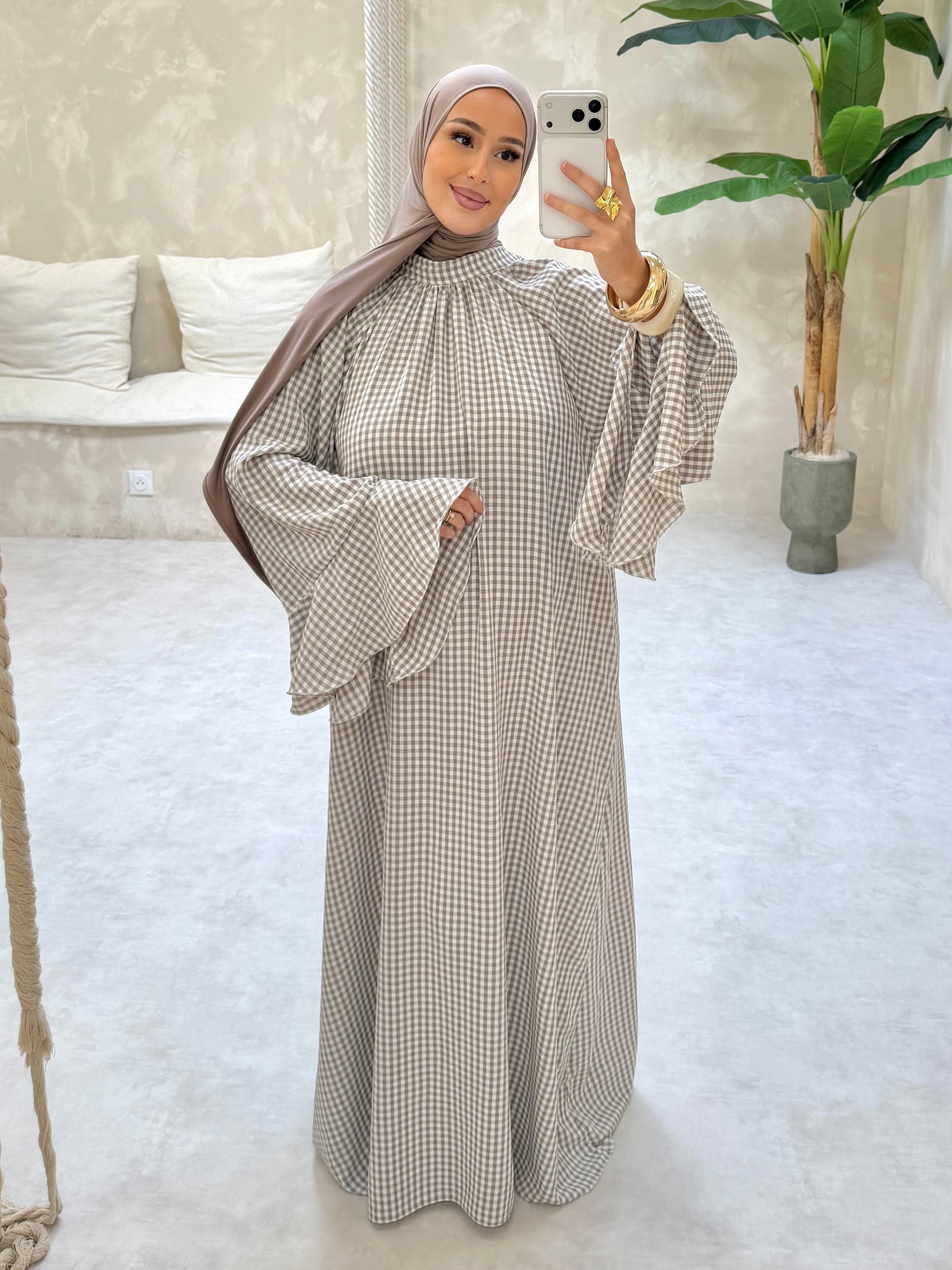 ROBE POPELINE - taupe