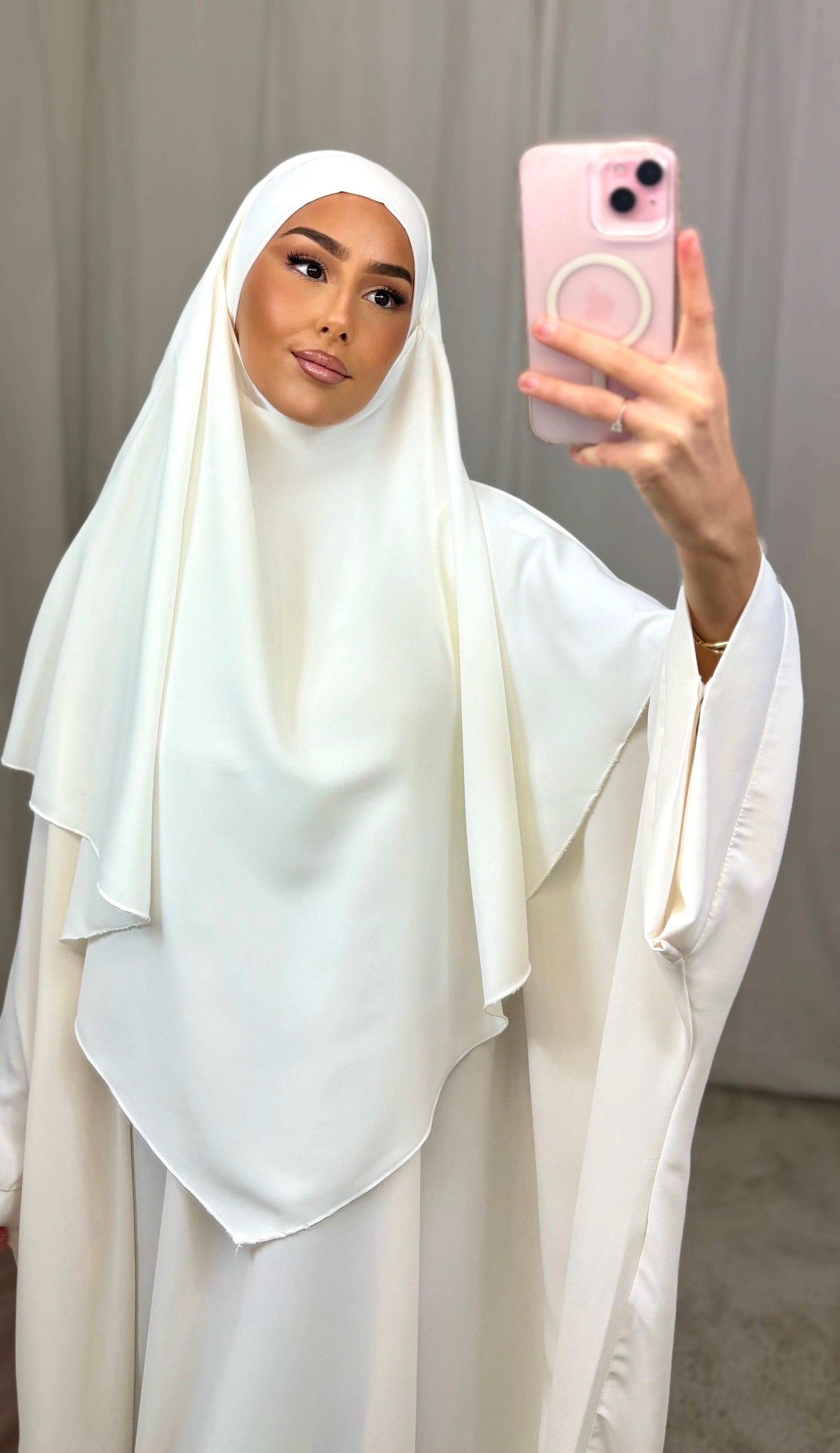 Khimar en soie de medine - blanc