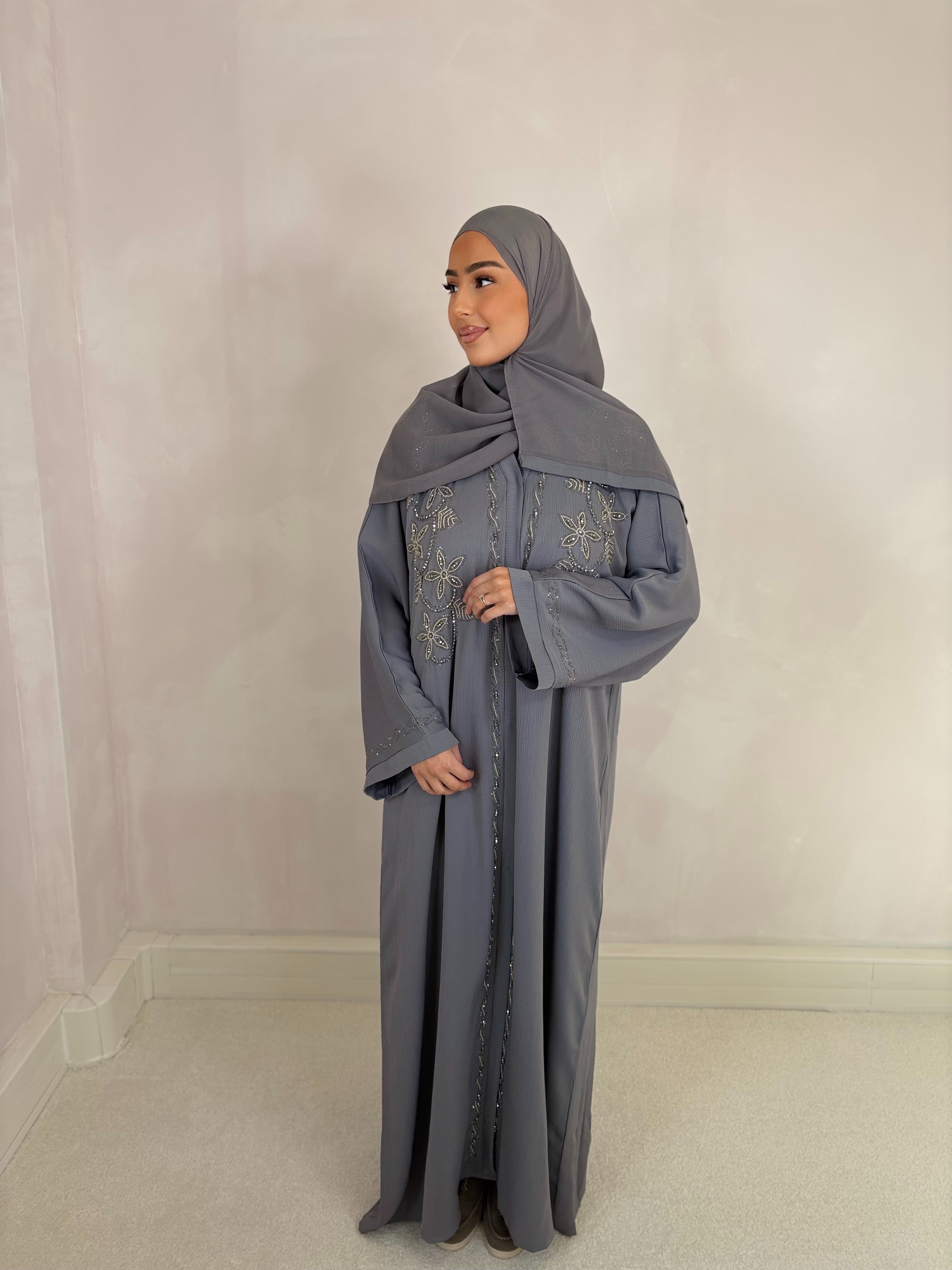Abaya de Dubai TAHIRA (n68) - Grey