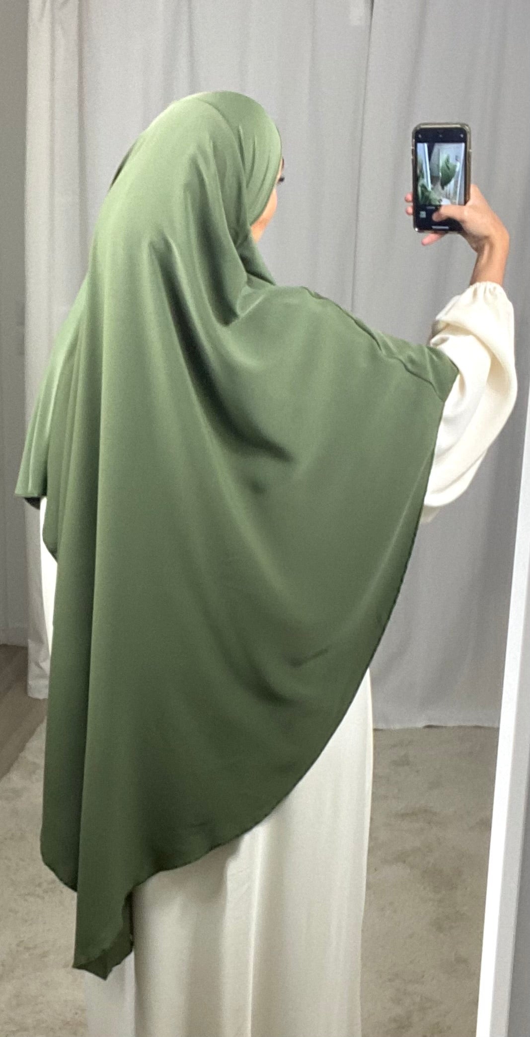 Khimar en soie de medine - KAKI FONCÉ