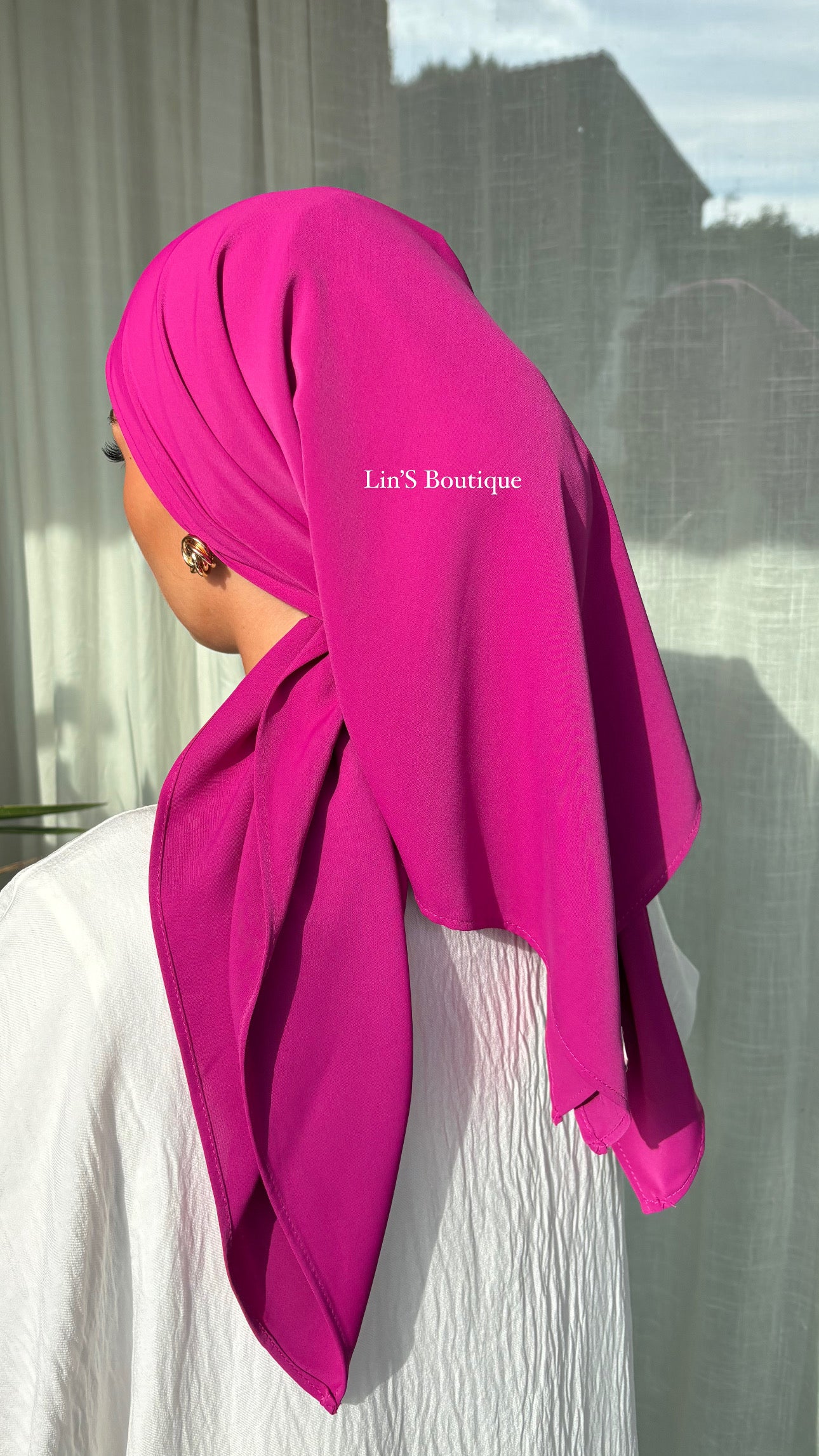 Carré de soie Lin’S B - Fushia