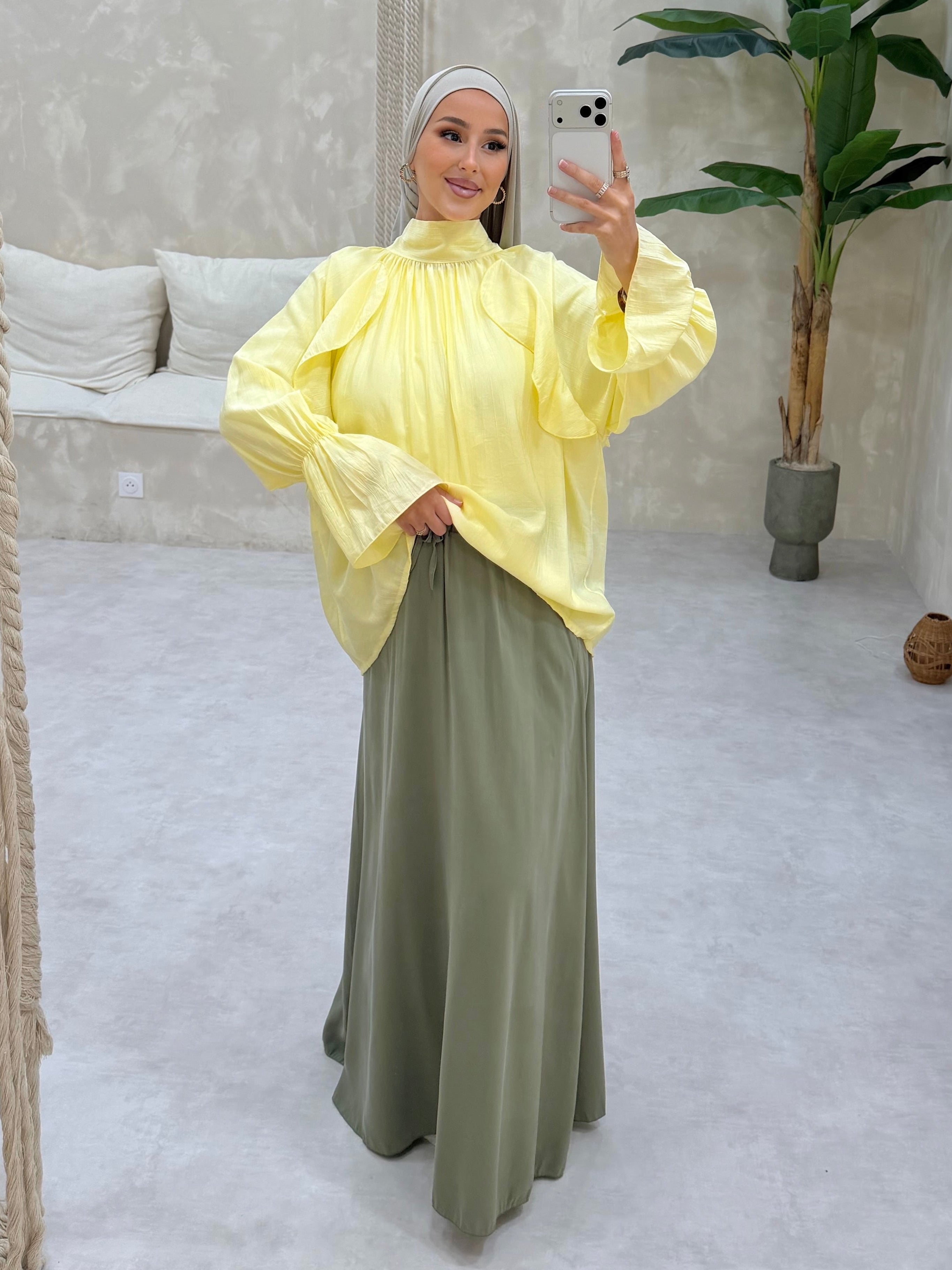 Chemisier AMYA - jaune pastel