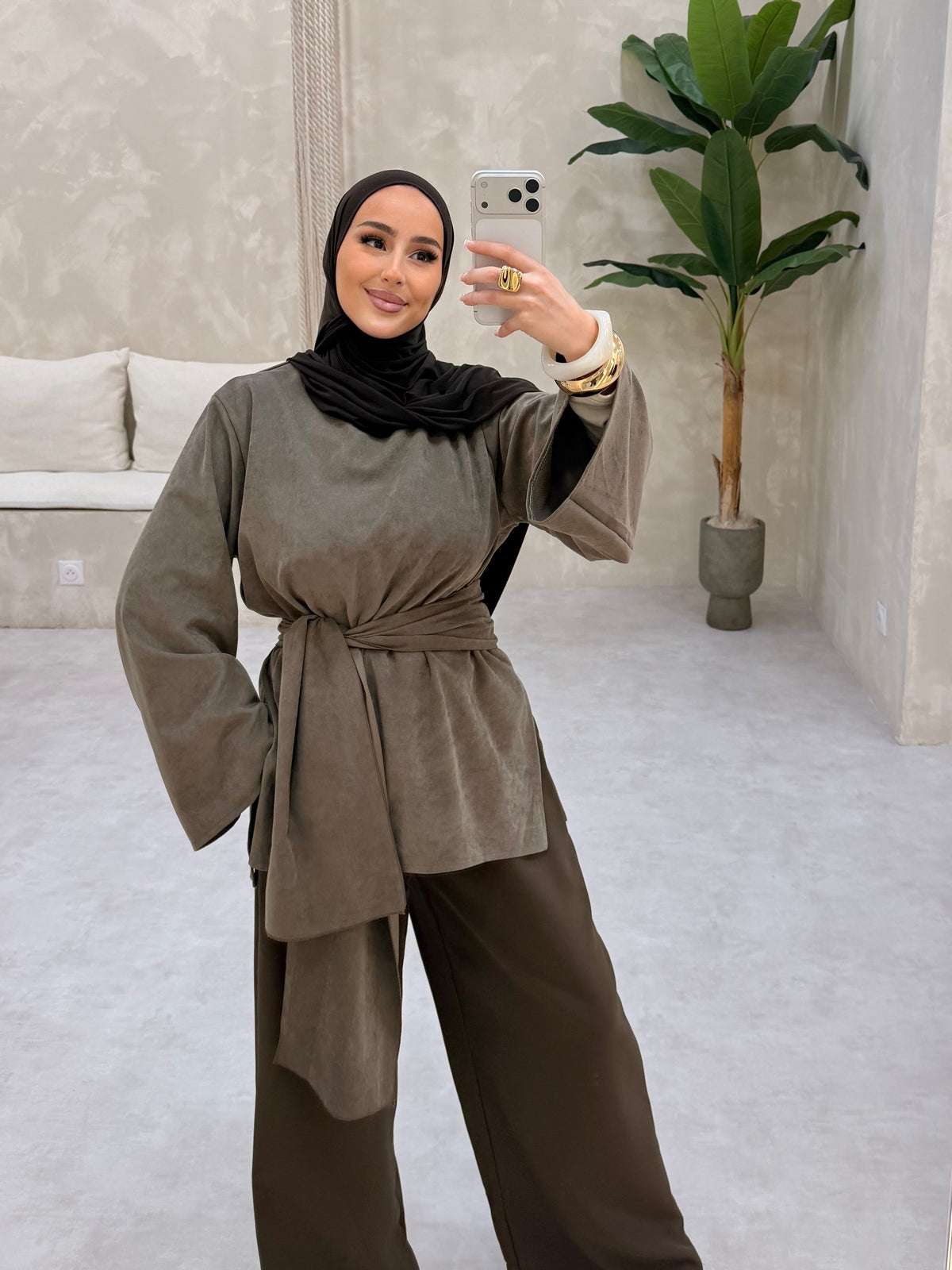 Haut VELOURS - TAUPE