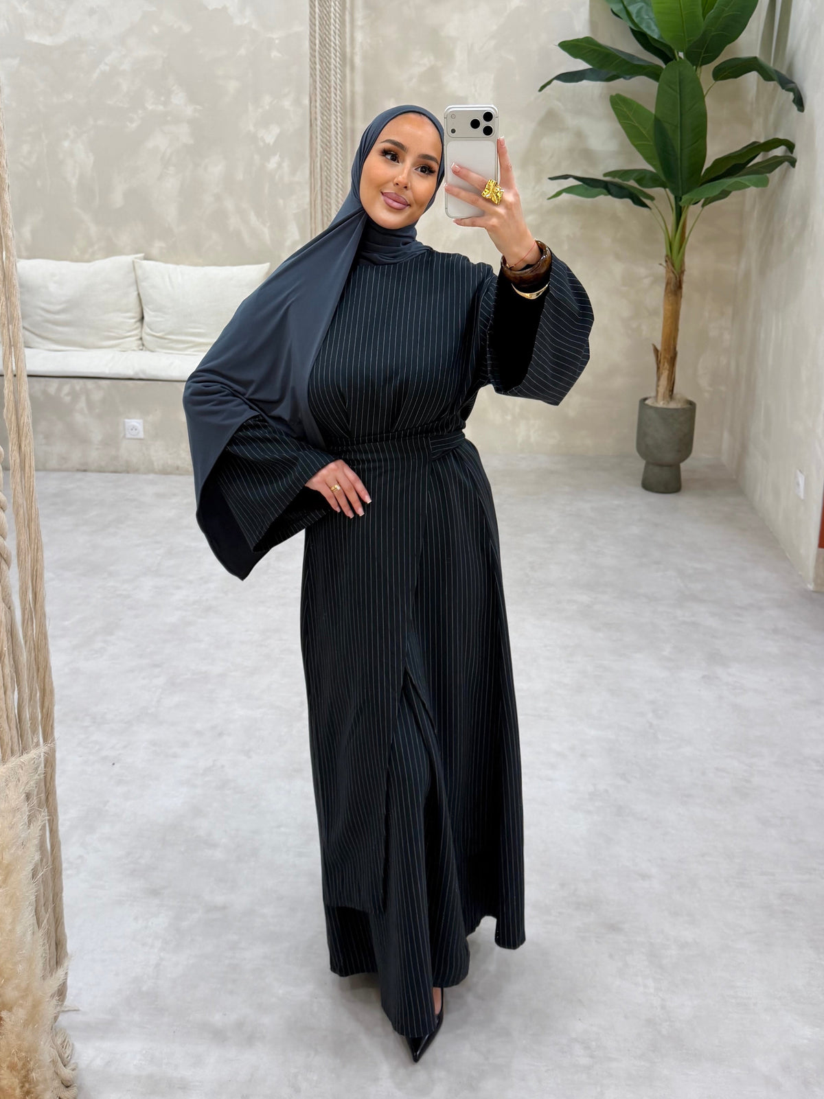 ROBE RAYÉ - DARK BLUE