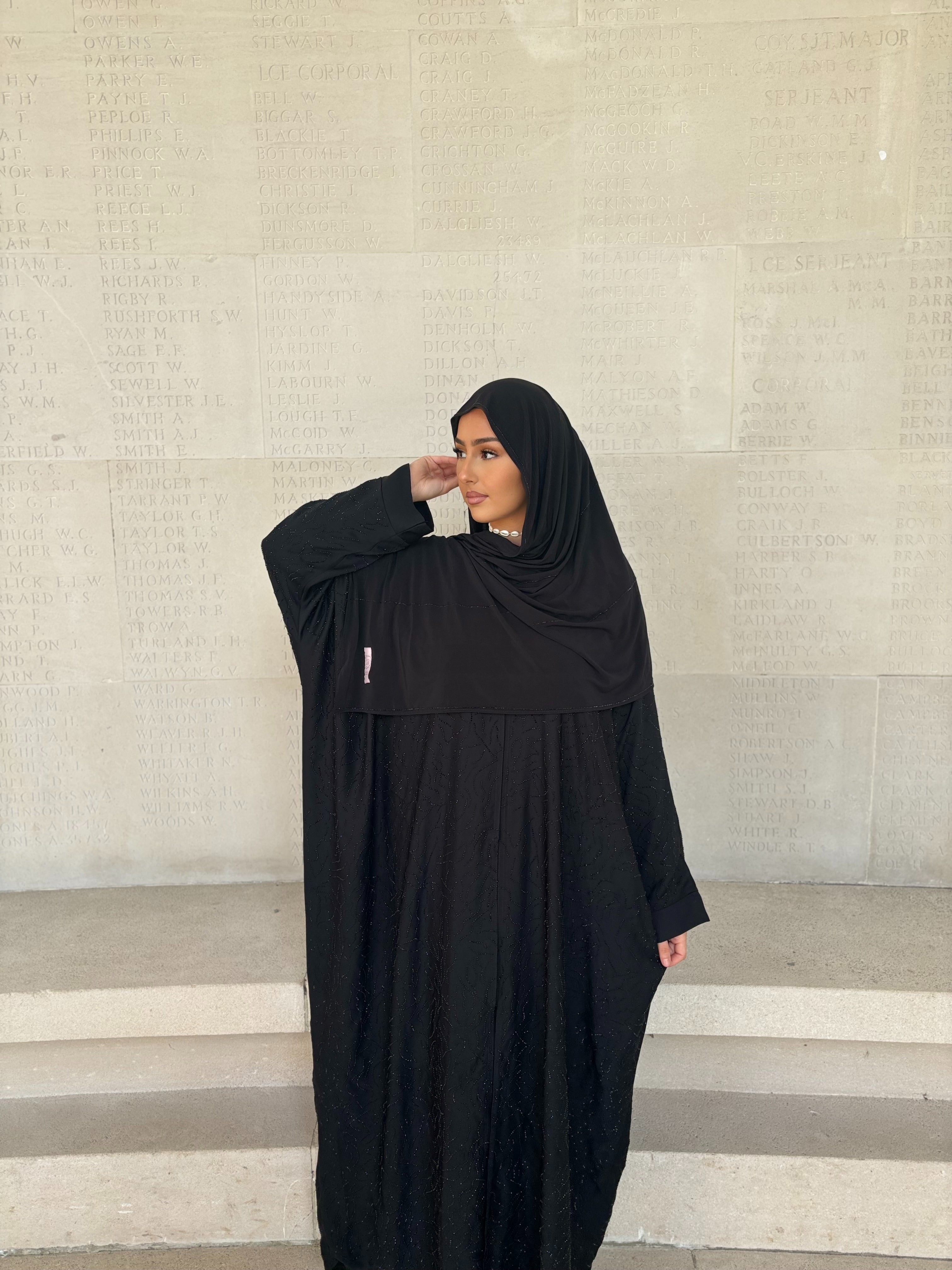 Abaya de Dubai Full Strass - Black