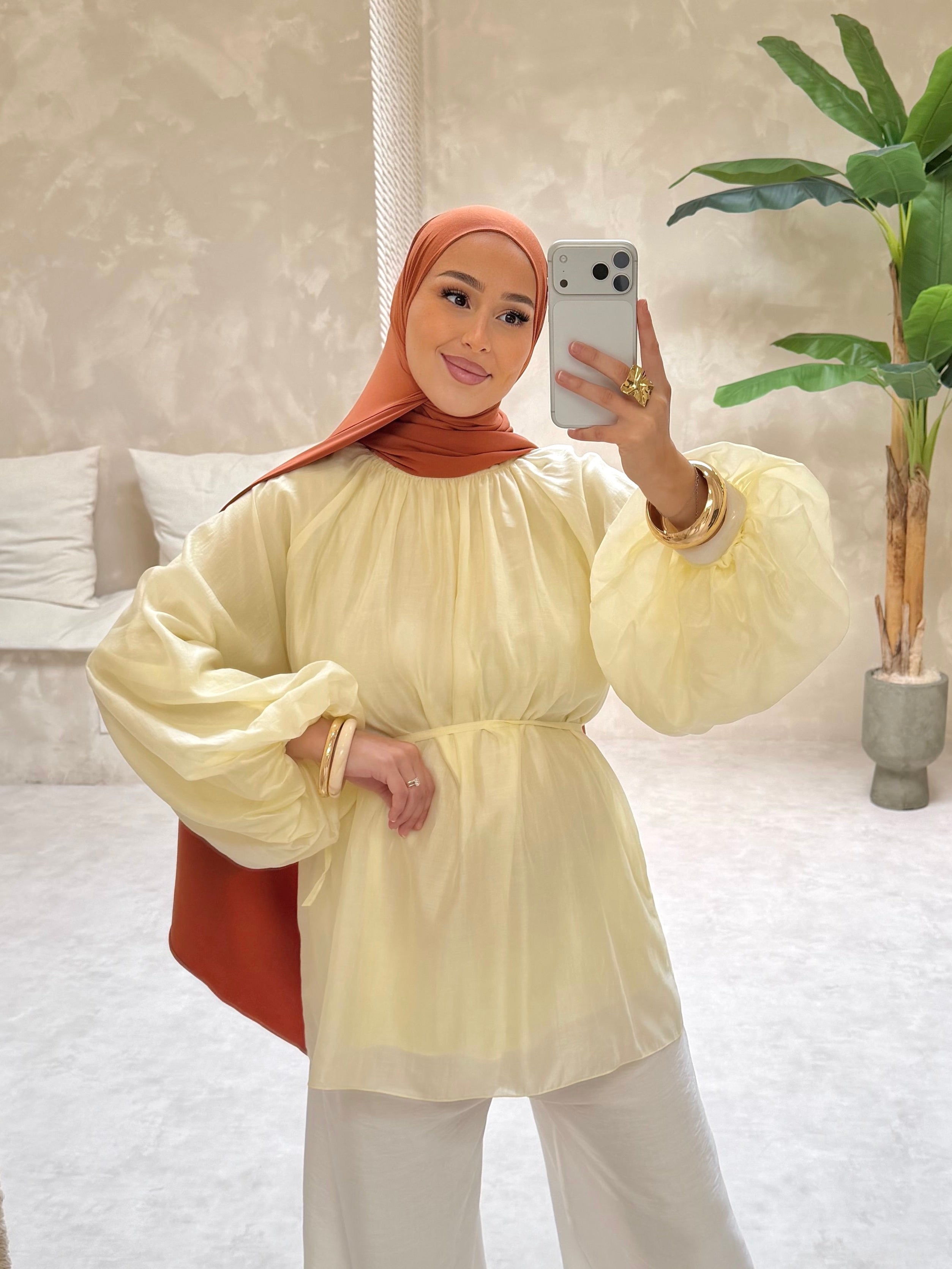 Chemisier MEYA - jaune pastel