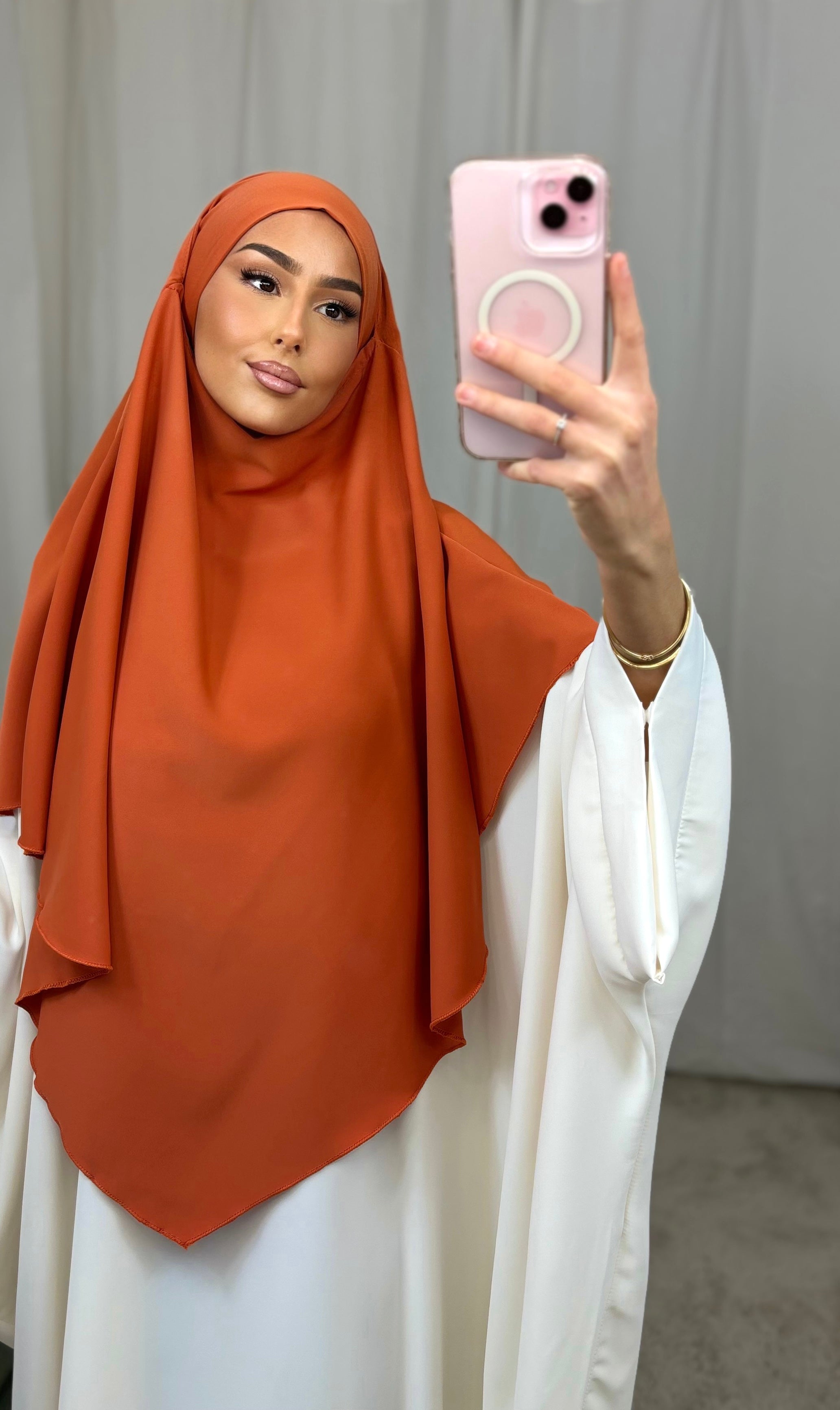 Khimar en soie de medine - orange hermès
