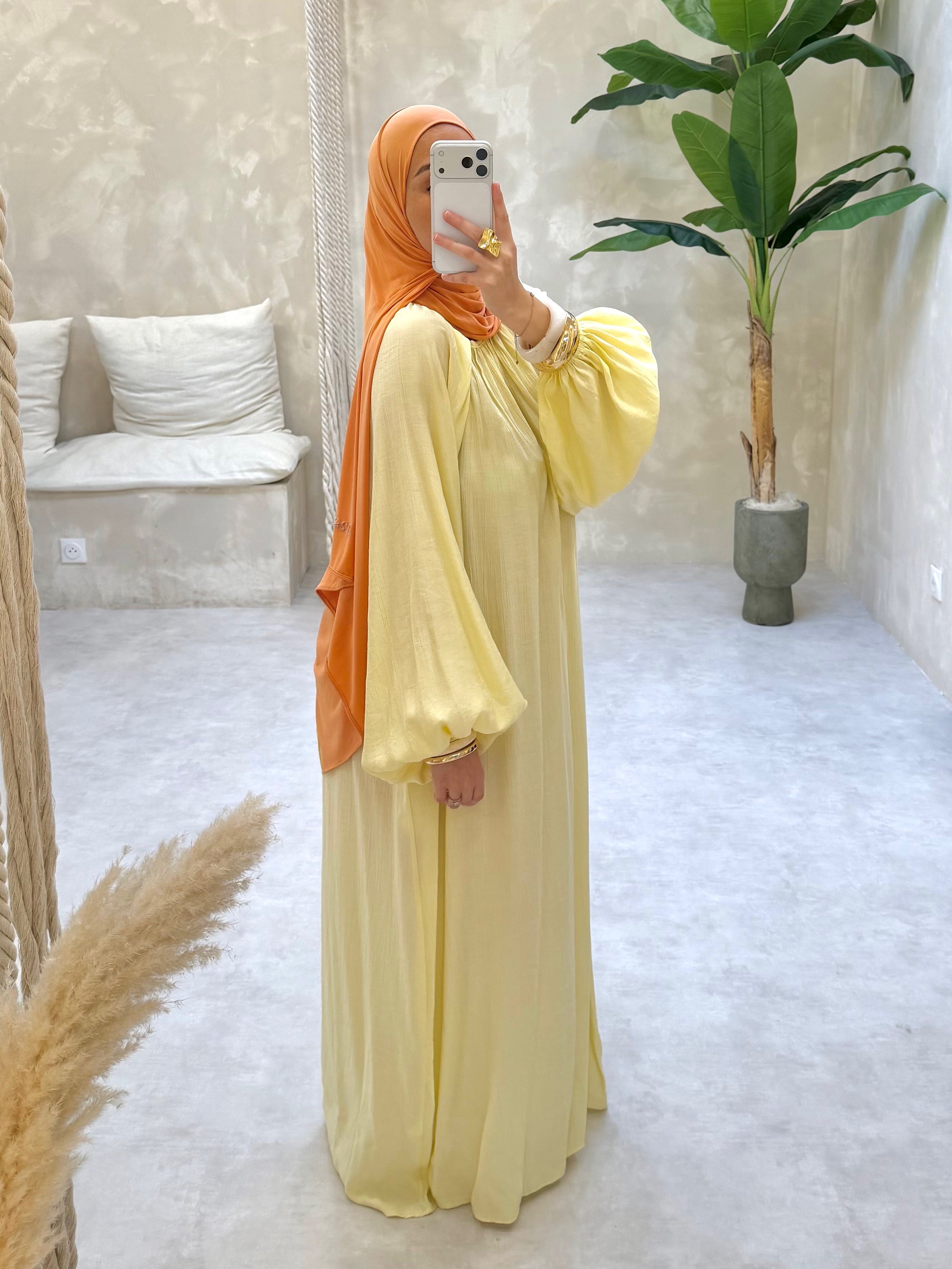 ROBE MAHRA - jaune pastel