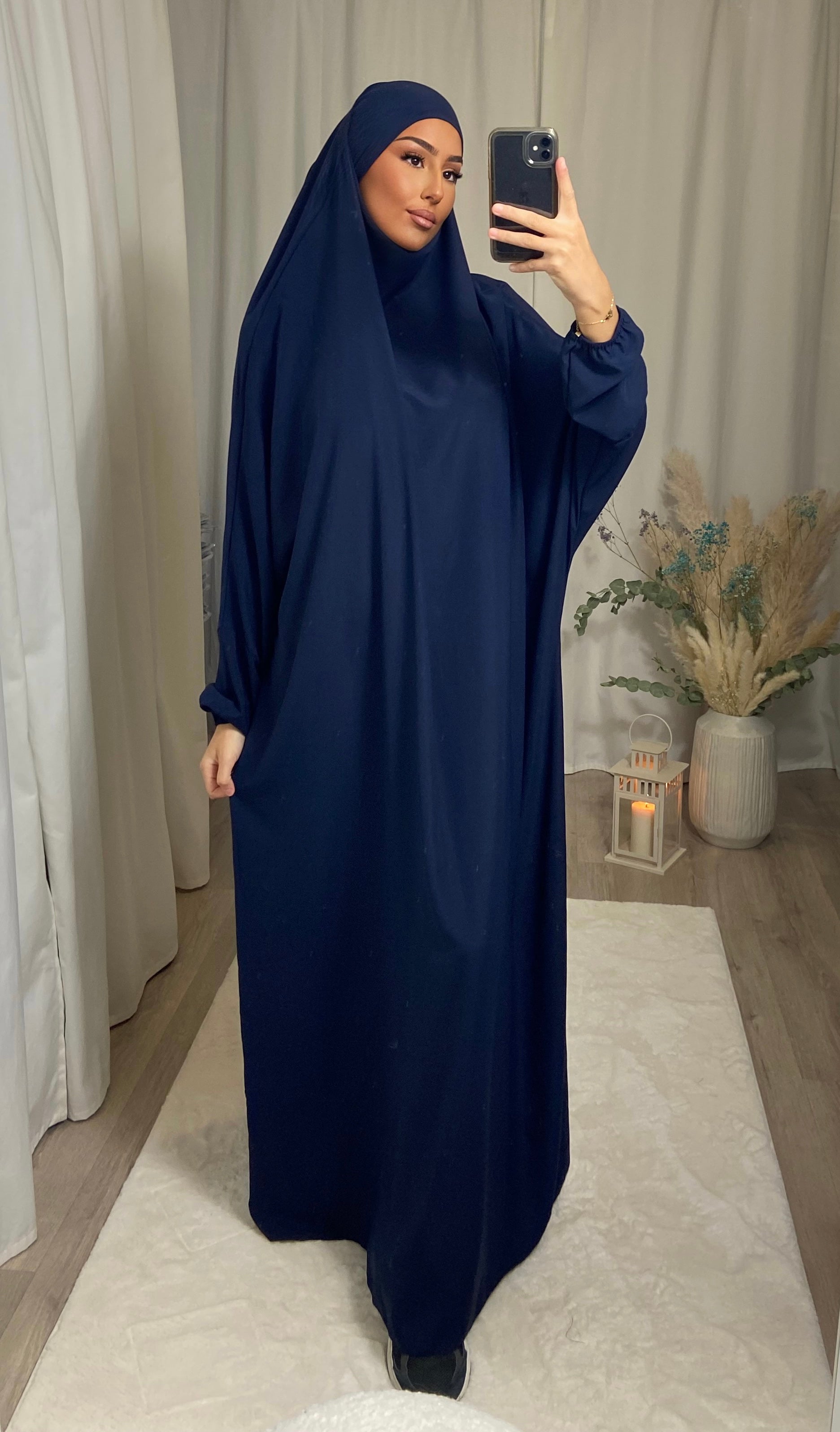 Jilbeb 1 Pièce soie de medine - BLEU NUIT