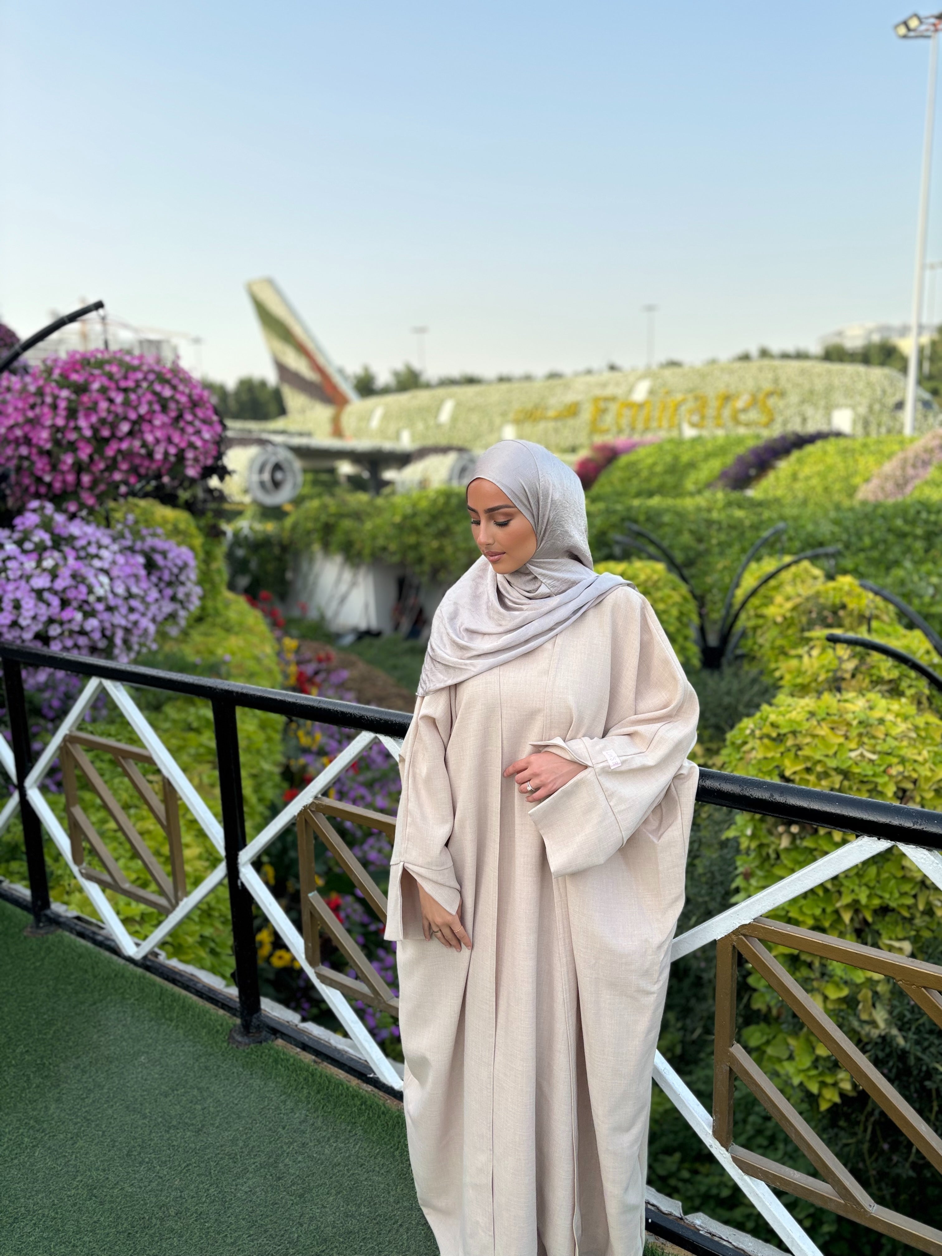 Set lin sous abaya + kimono LIN’S B