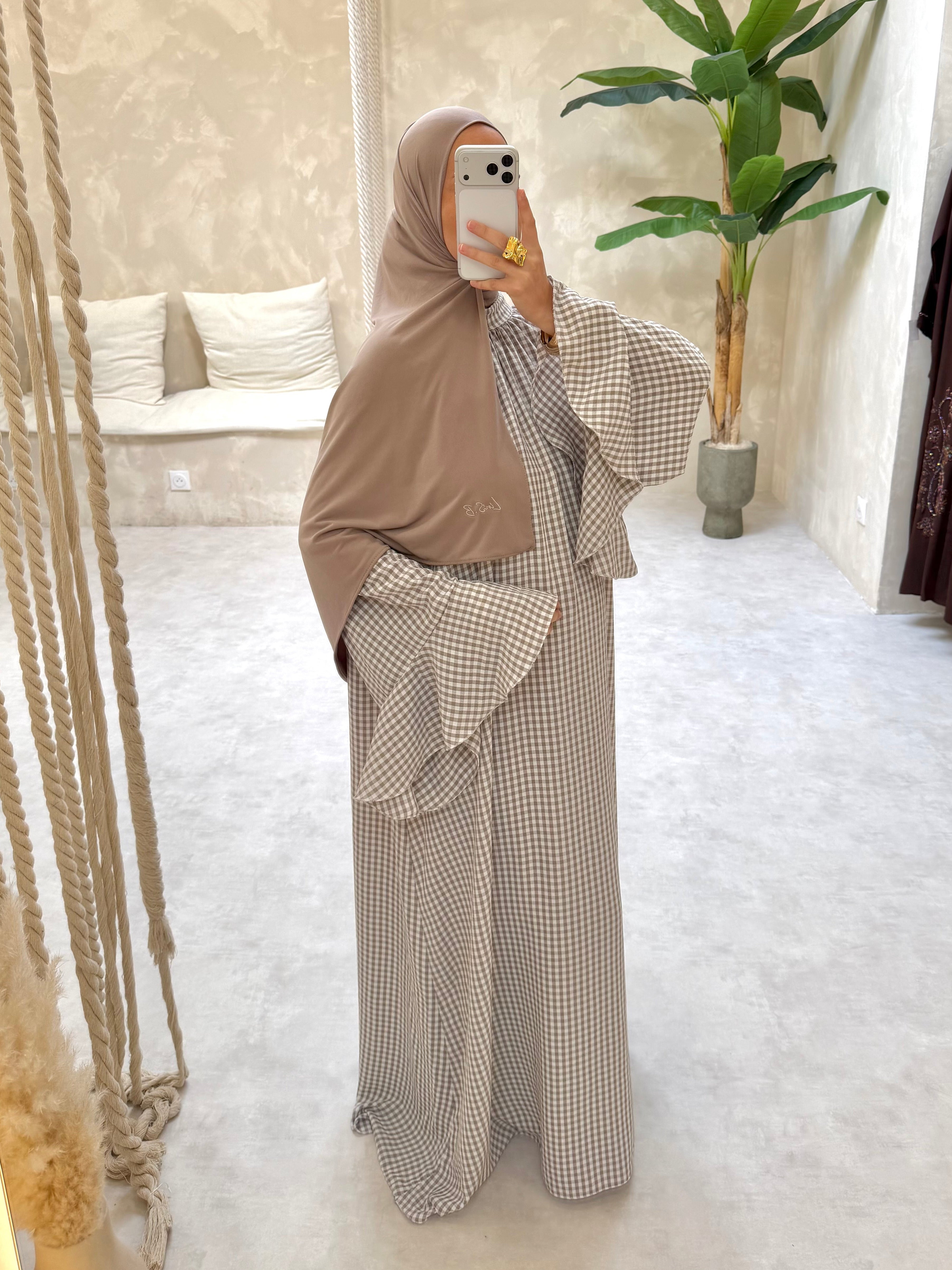 ROBE POPELINE - taupe