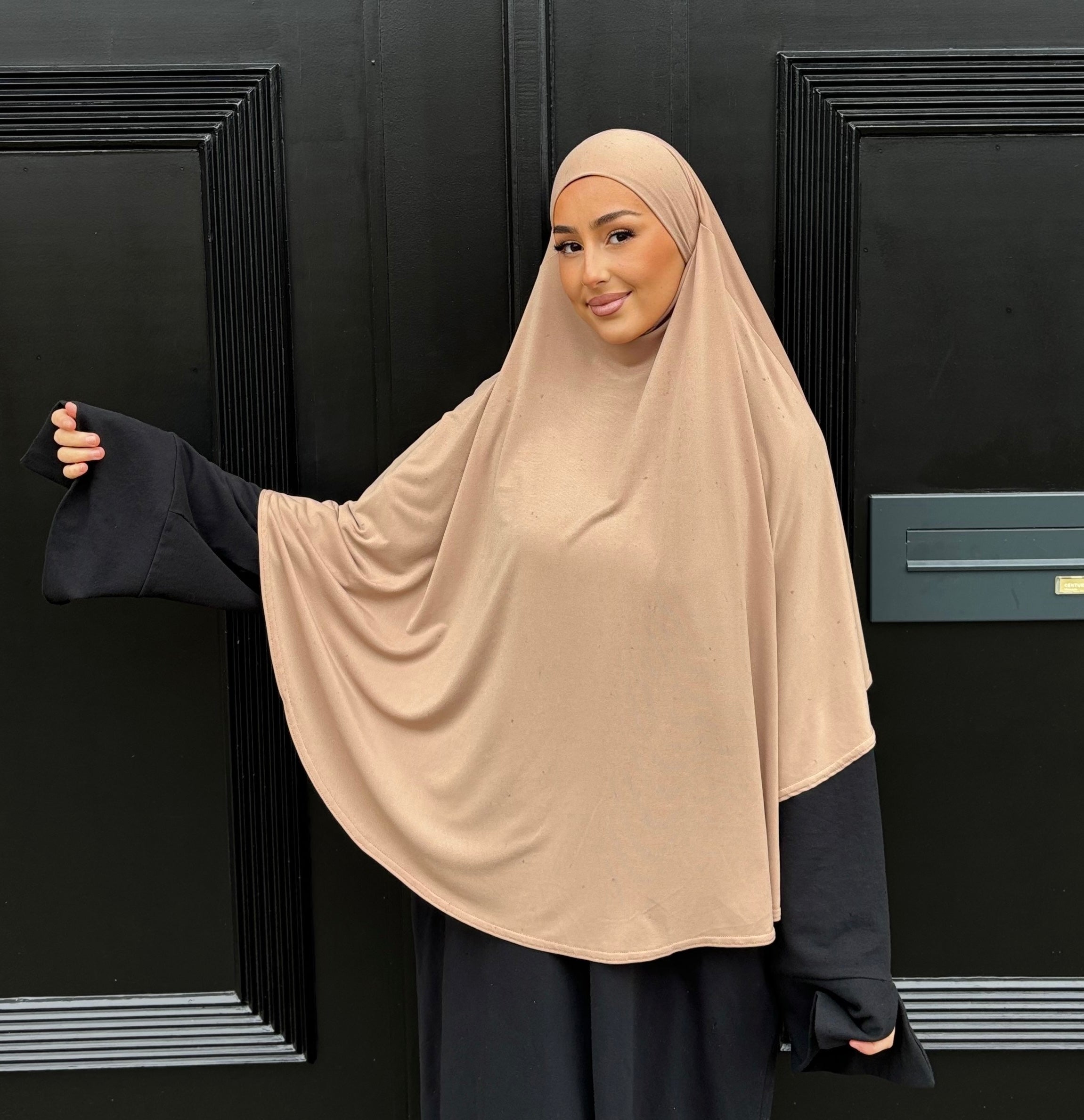 Khimar en jersey premium de luxe LIN’S B - cappuccino