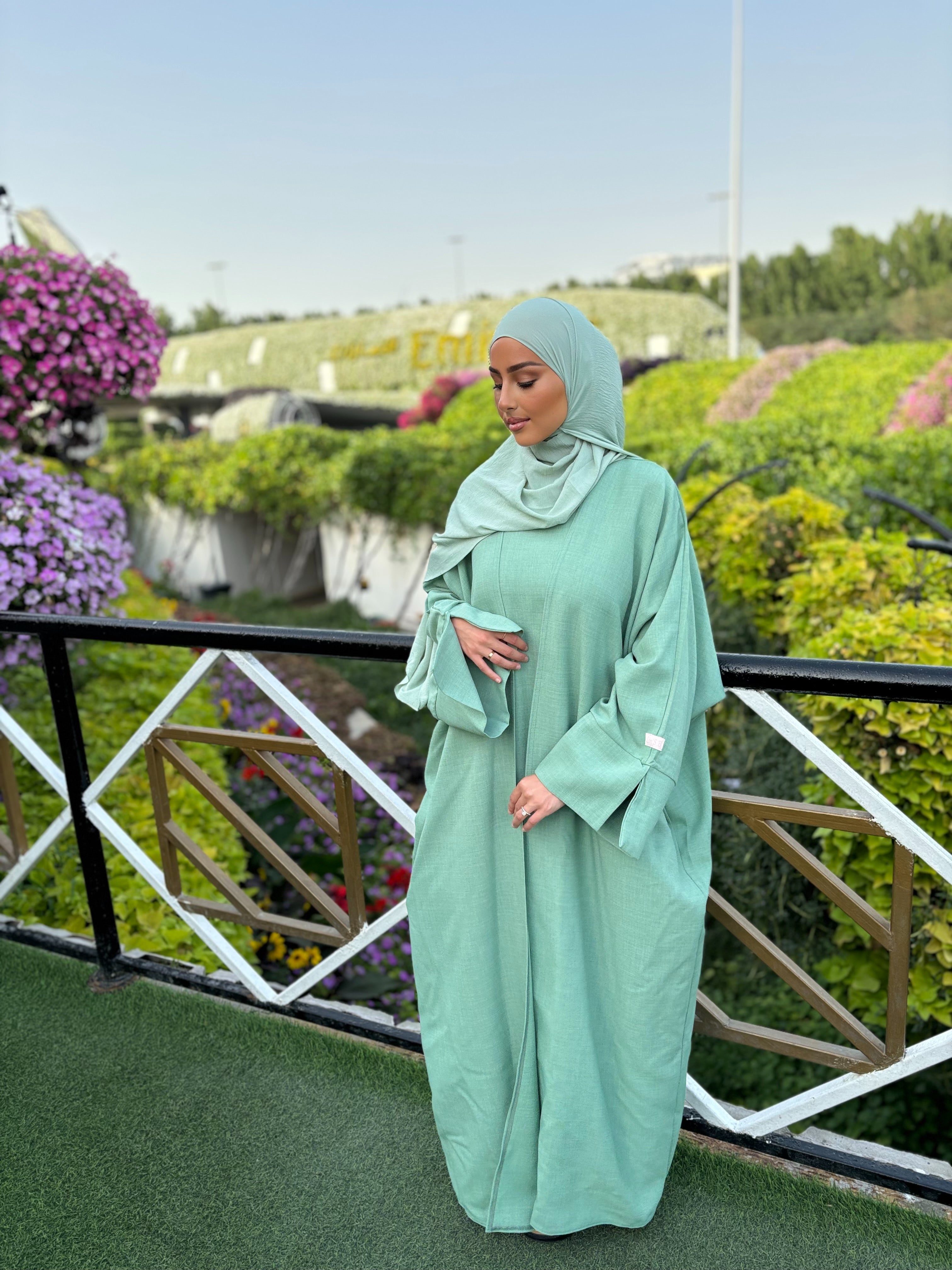 Set lin sous abaya + kimono LIN’S B