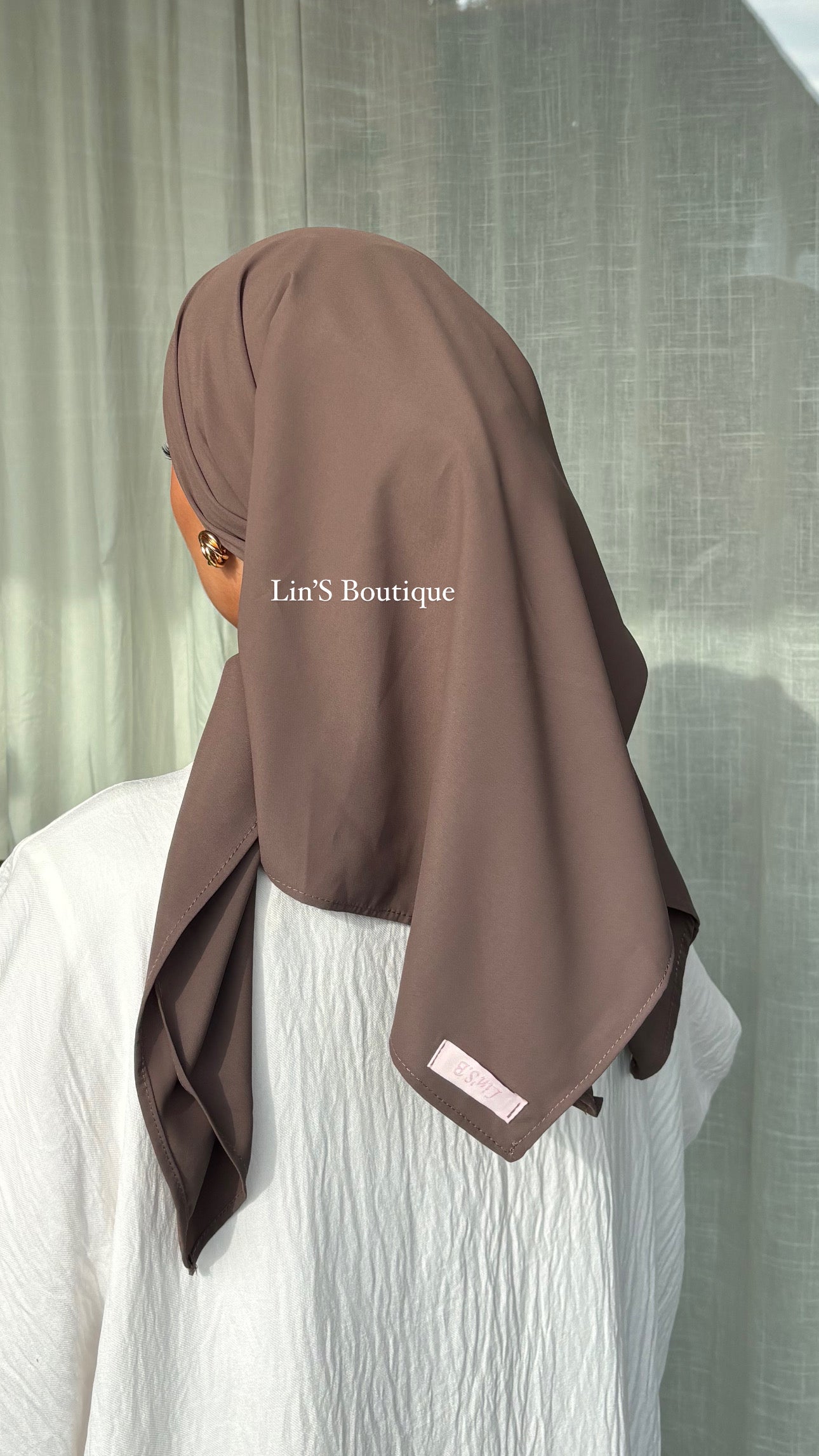 Carré de soie Lin’S B - Taupe foncé