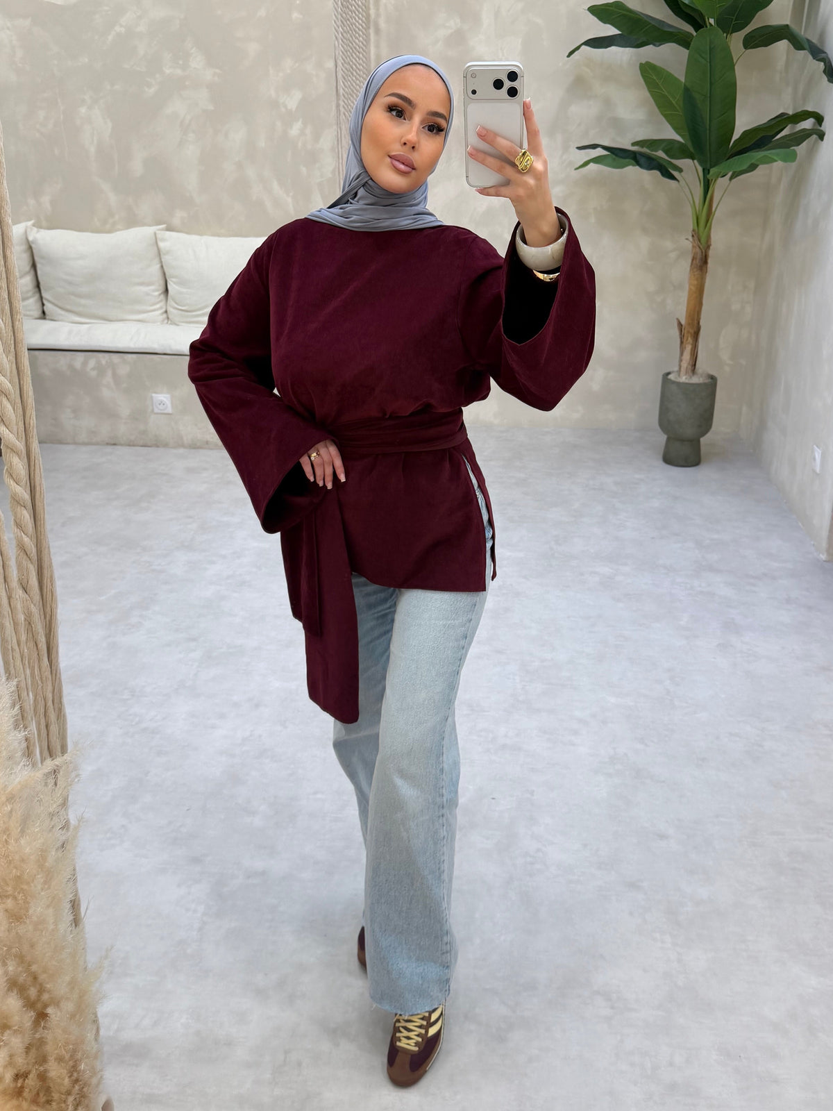 Haut VELOURS - BURGUNDY